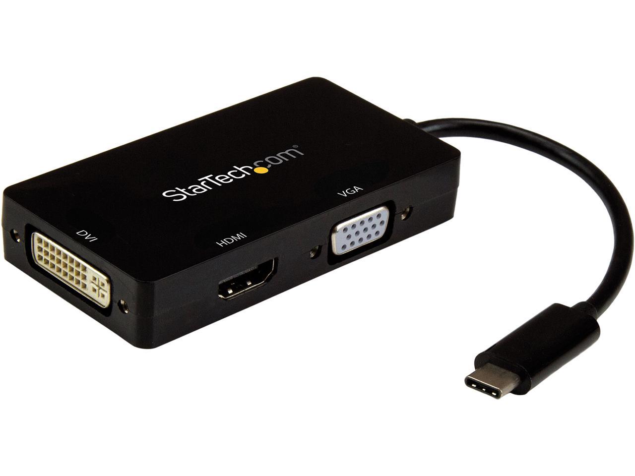 StarTech.com CDPVGDVHDBP USB-C Multiport Adapter - 3-in-1 USB C to HDMI, DVI or VGA 1