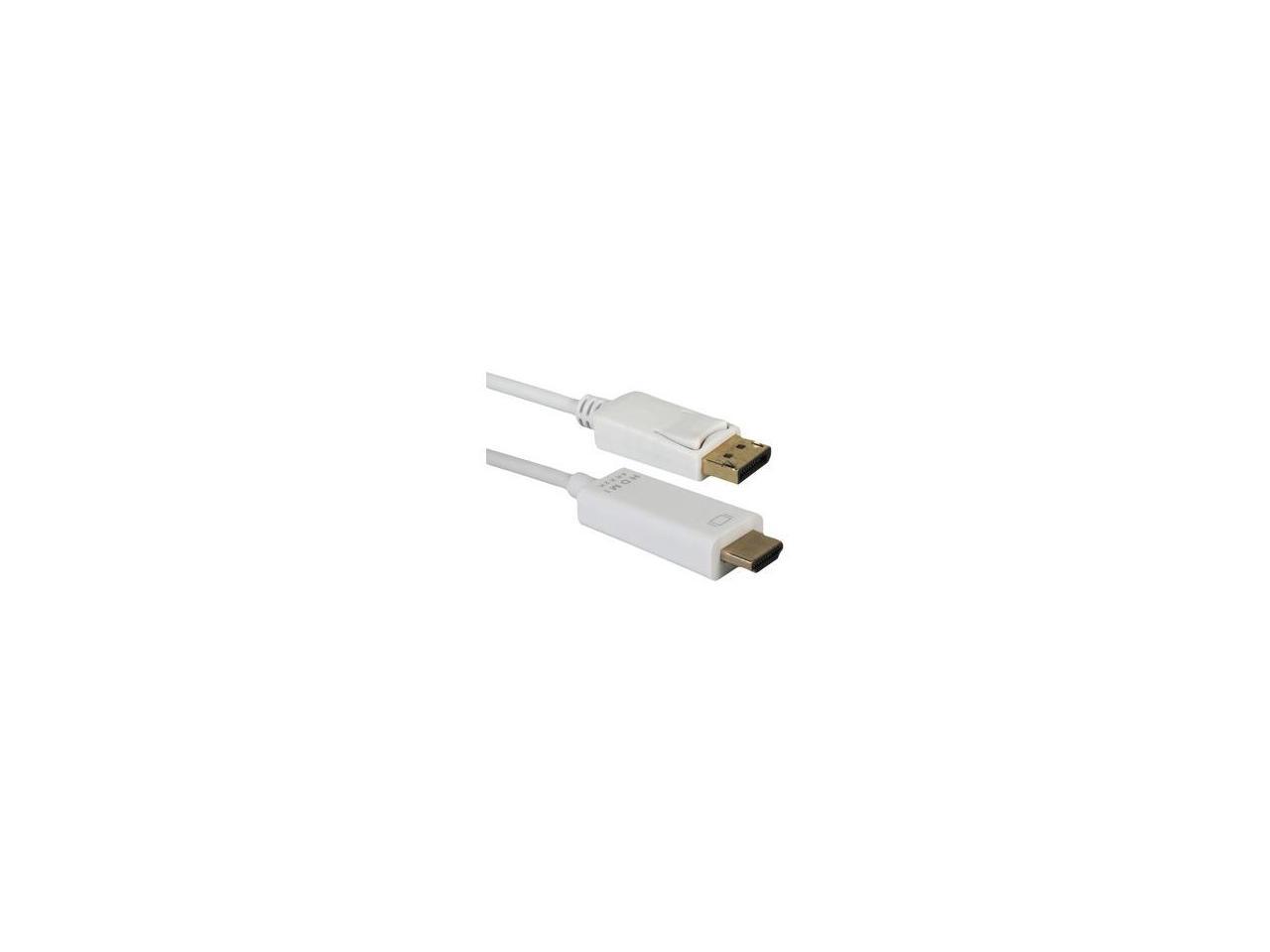 QVS DPHD-03W DisplayPort to HDMI 4K Digital A/V White Cable 2