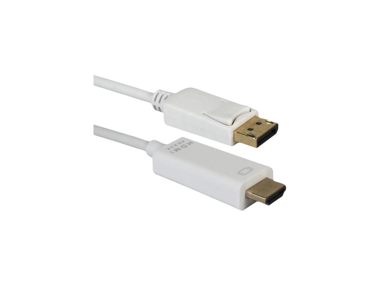 QVS DPHD-03W DisplayPort to HDMI 4K Digital A/V White Cable 1