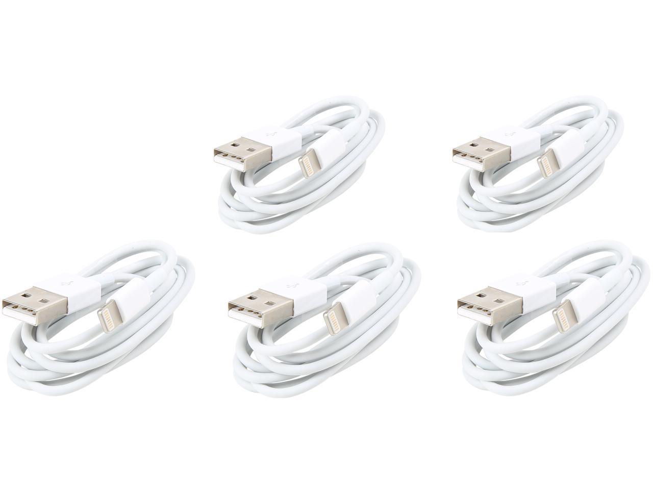 VisionTek 900759 3.3 ft. White Lightning to USB White 1 Meter Cable - 5 Pack 1