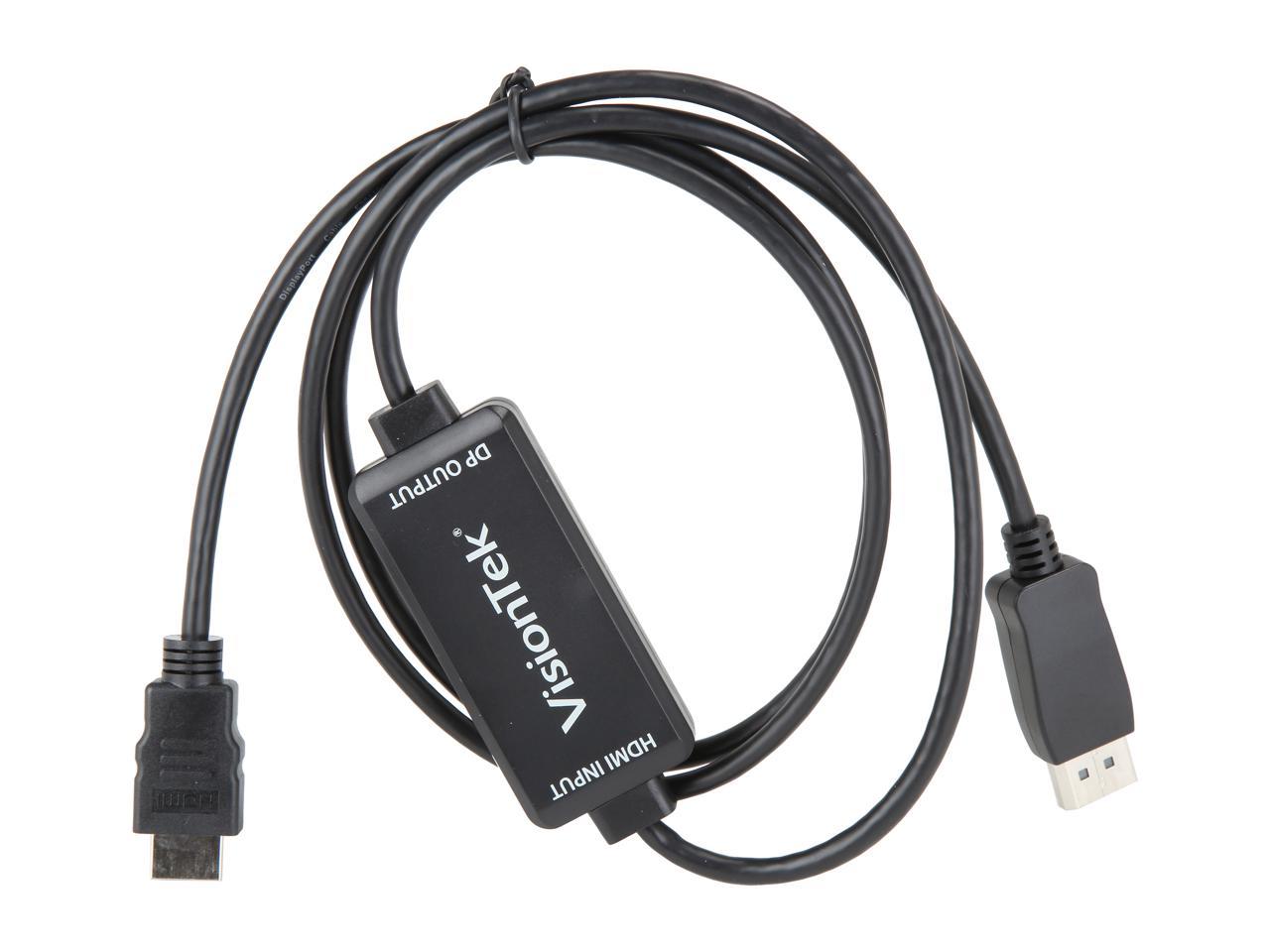 VisionTek 900822 4.92 ft. (1.5m) Black Connector A: 1 x HDMI Male
Connector B: 1 x DisplayPort Male HDMI to DisplayPort 1.5M Active Cable (M/M) Male to Male 2