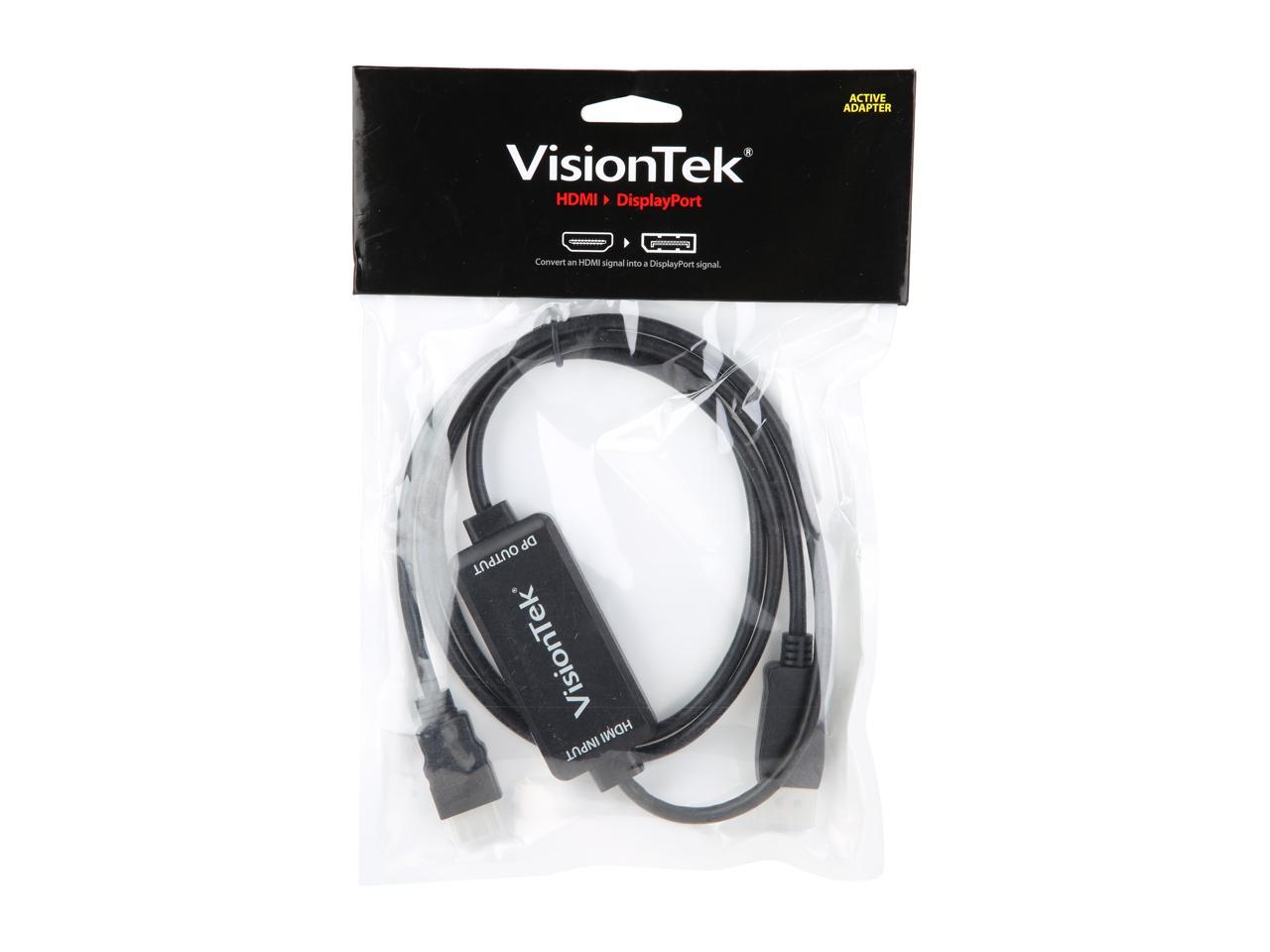 VisionTek 900822 4.92 ft. (1.5m) Black Connector A: 1 x HDMI Male
Connector B: 1 x DisplayPort Male HDMI to DisplayPort 1.5M Active Cable (M/M) Male to Male 3