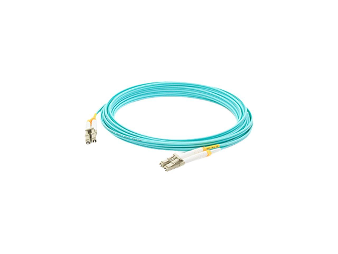 AddOn 15m Laser Optimized Multi-Mode fiber (LOMM) Duplex LC/LC OM4 Aqua Patch Cable 1