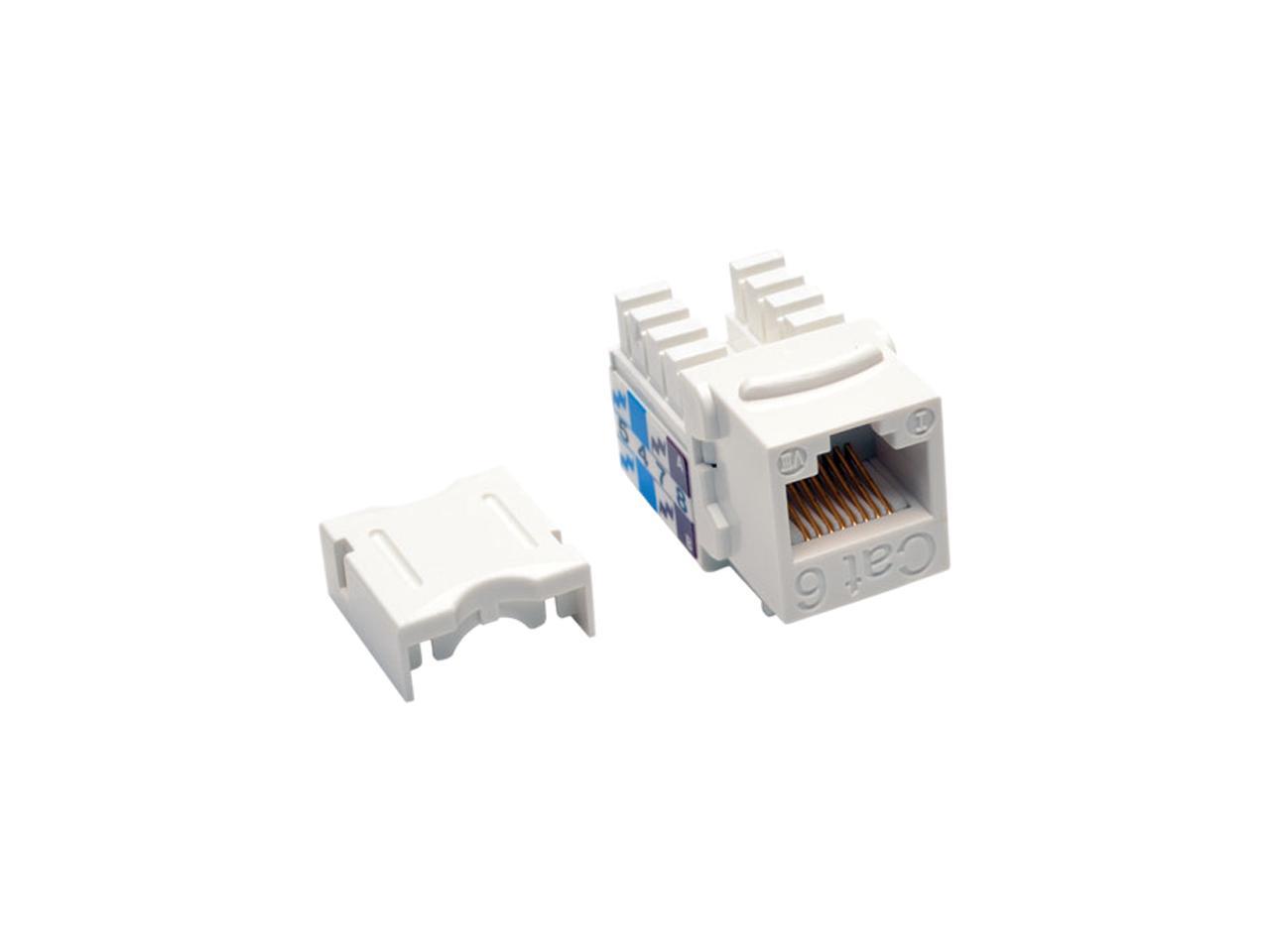 Tripp Lite Cat6/Cat5e 110 Style Punch Down Keystone Jack, White, 25-Pack, TAA (N238-025-WH) 1