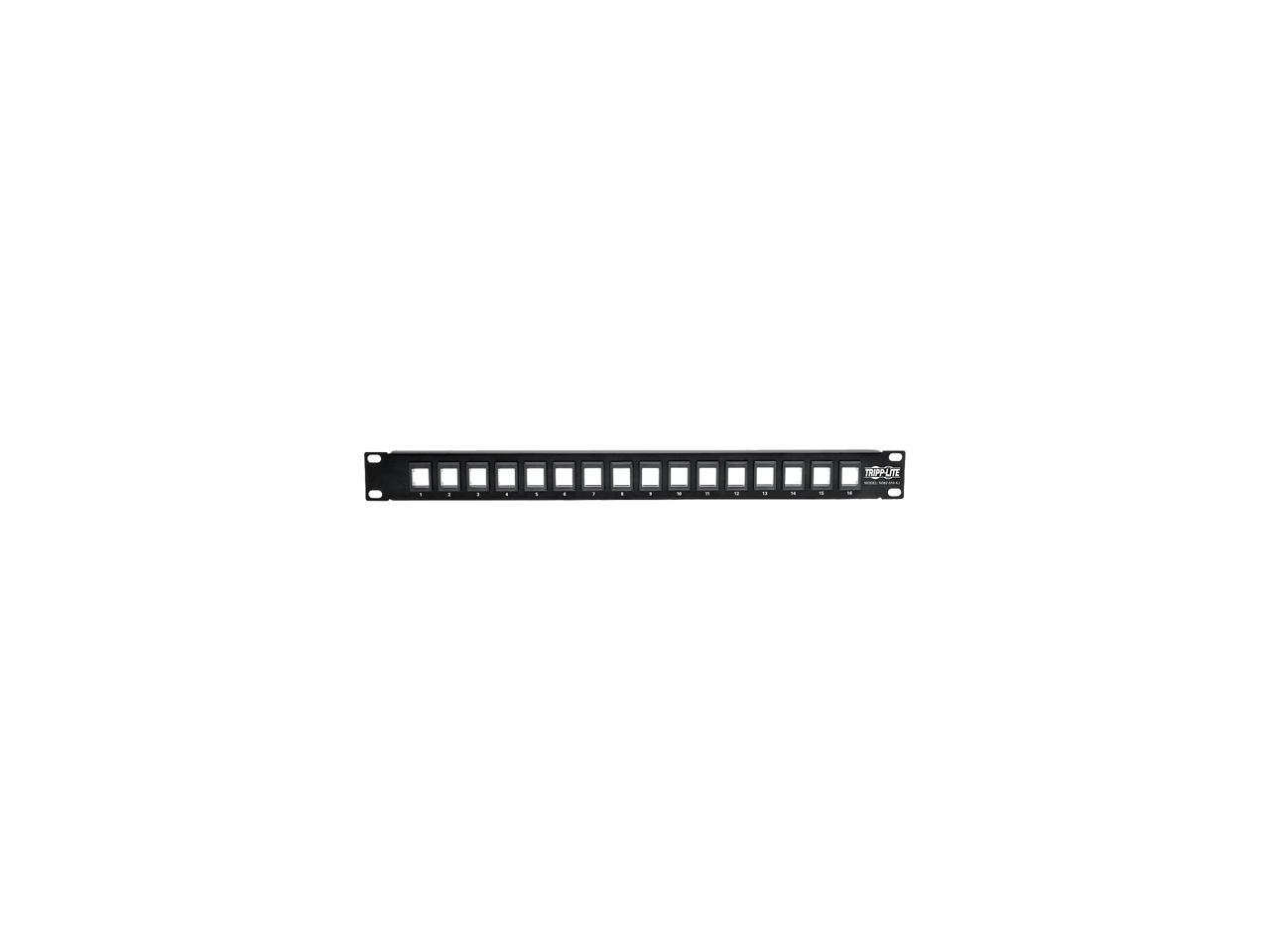 Tripp Lite 16-Port 1U Rack-Mount Unshielded Blank Keystone/Multimedia Patch Panel, RJ45 Ethernet, USB, HDMI, Cat5e/6 (N062-016-KJ) 2