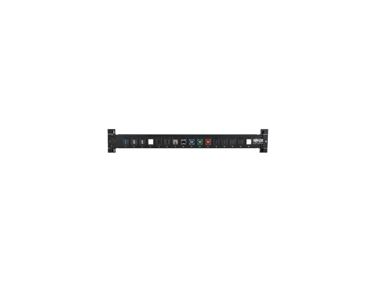 Tripp Lite 16-Port 1U Rack-Mount Unshielded Blank Keystone/Multimedia Patch Panel, RJ45 Ethernet, USB, HDMI, Cat5e/6 (N062-016-KJ) 4