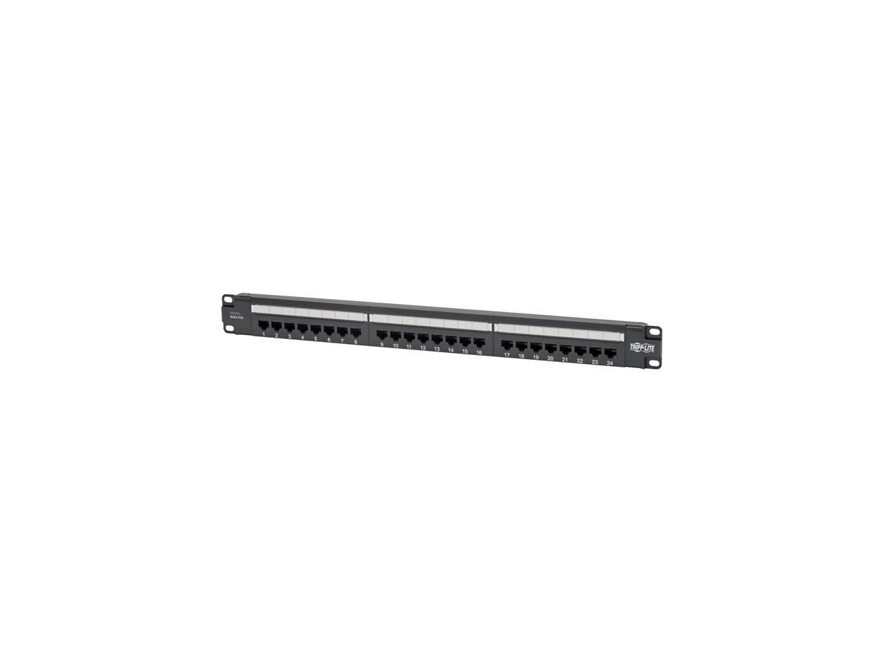 Tripp Lite Cat6 PoE Patch Panel 24-Port 110/Krone 568A/B RJ45 1URM TAA (N252-P24) 1