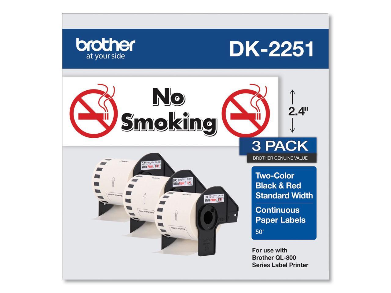 Brother Continuous Paper Label Tape, 2.44" x 100ft, White, 3 Rolls/Pack 1