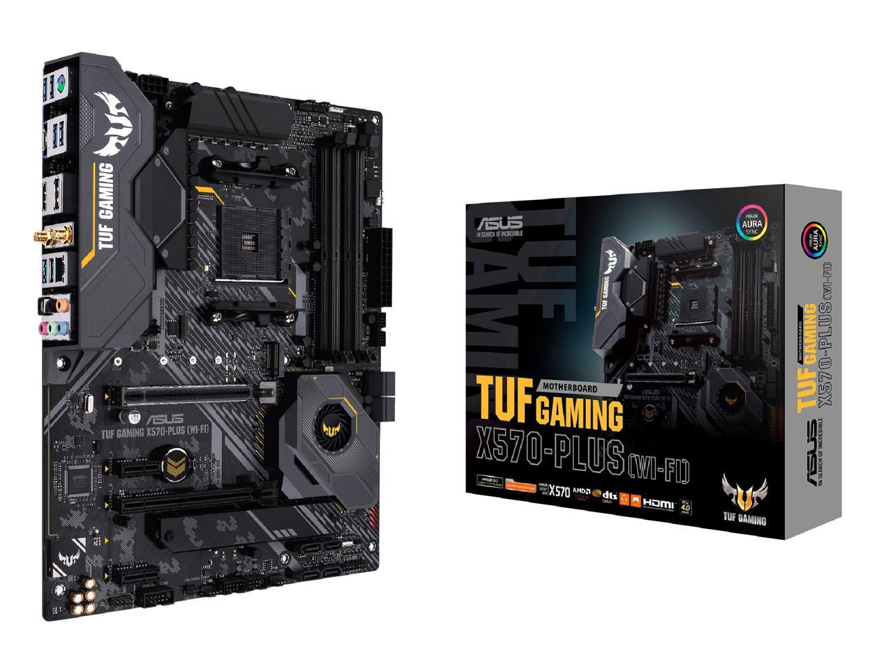 ASUS AM4 TUF Gaming X570-Plus (Wi-Fi) ATX Motherboard with PCIe 4.0, Dual M.2, 12+2 with Dr. MOS Power Stage, HDMI, DP, SATA 6Gb/s, USB 3.2 Gen 2 and Aura Sync RGB Lighting 1