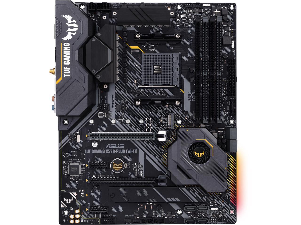 ASUS AM4 TUF Gaming X570-Plus (Wi-Fi) ATX Motherboard with PCIe 4.0, Dual M.2, 12+2 with Dr. MOS Power Stage, HDMI, DP, SATA 6Gb/s, USB 3.2 Gen 2 and Aura Sync RGB Lighting 3