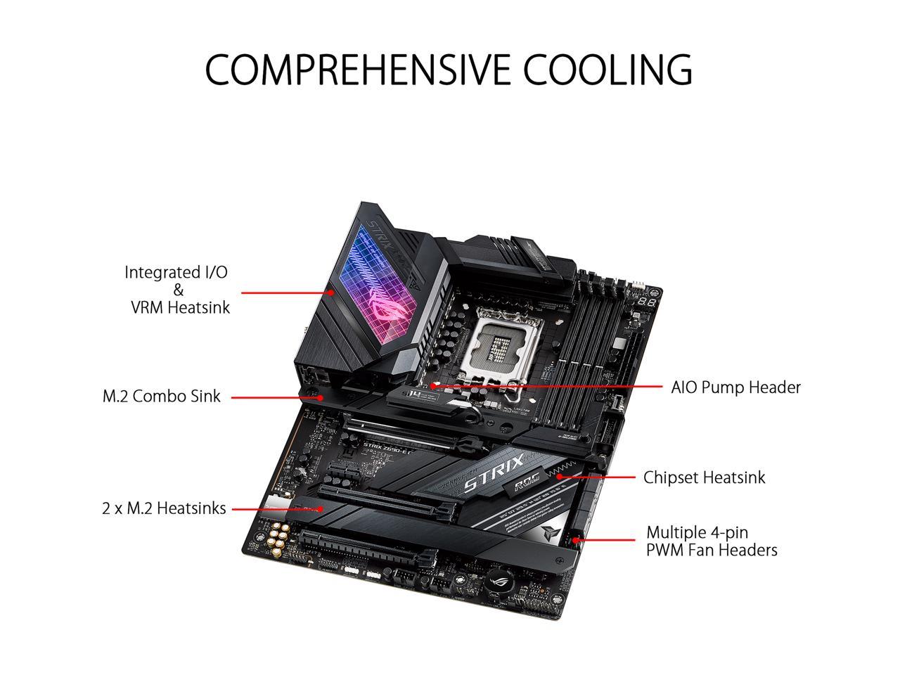 ASUS ROG Strix Z690-E Gaming WiFi 6E LGA 1700(Intel® 12th&13th Gen)ATX gaming motherboard(PCIe 5.0, DDR5,18+1 ower stages,2.5 Gb LAN,Bluetooth v5.2,Thunderbolt 4,support up to 5xM.2,1xPCIe 5.0 M.2) 4