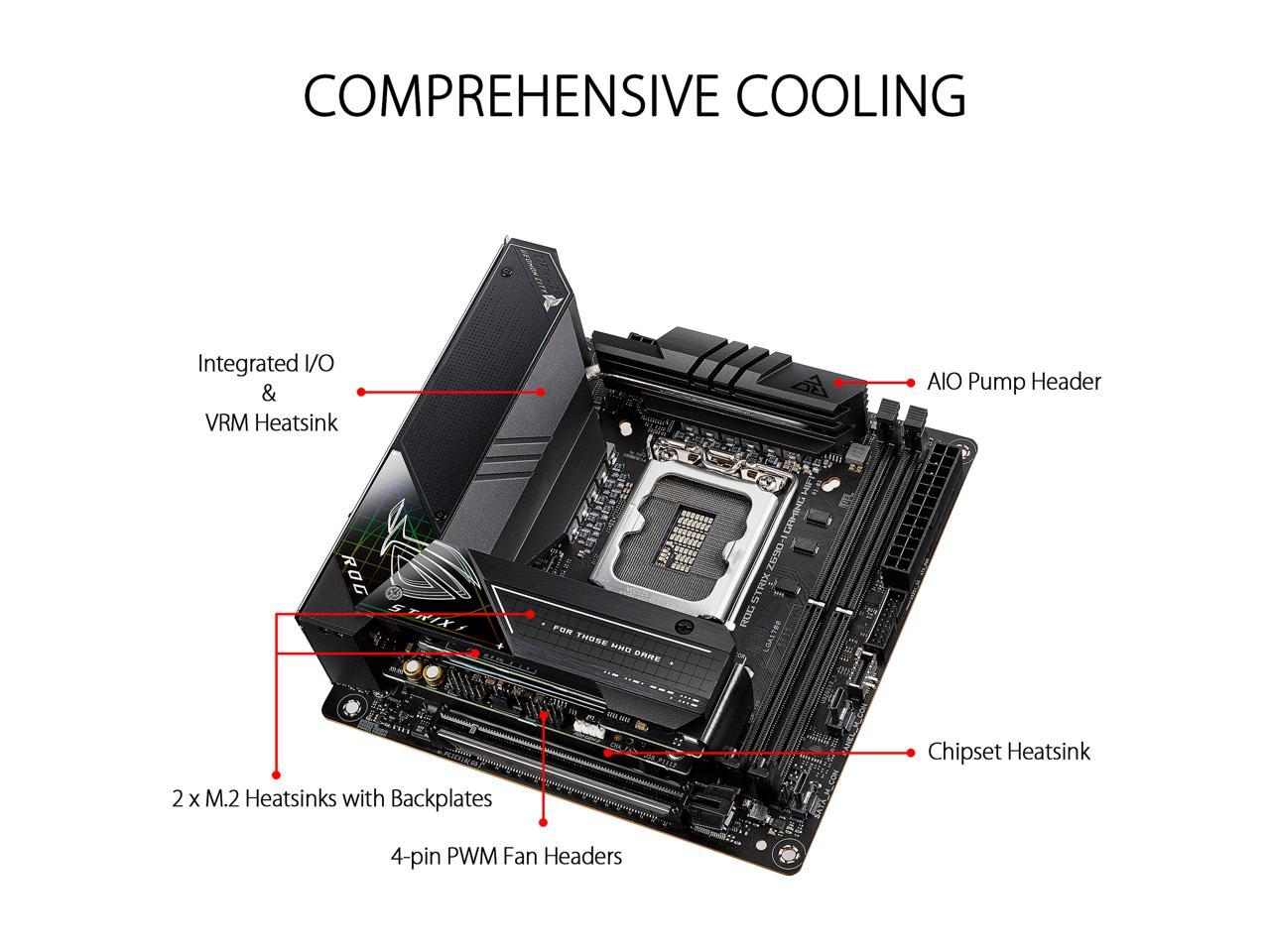 ASUS ROG Strix Z690-I Gaming WiFi 6E LGA 1700 (Intel® 12th&13th Gen) mini-ITX gaming motherboard (PCIe 5.0,DDR5,10 layer PCB,10+1 power stages,Thunderbolt 4 Onboard,Intel® 2.5 Gb LAN,USB 3.2 Gen 2x2 front panel Type-C) 5