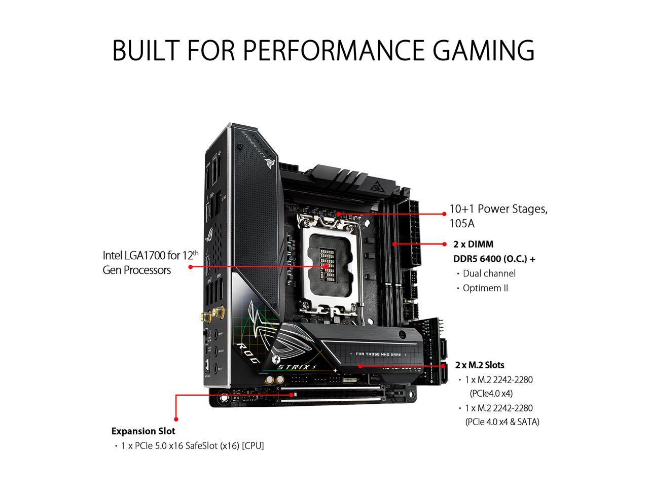 ASUS ROG Strix Z690-I Gaming WiFi 6E LGA 1700 (Intel® 12th&13th Gen) mini-ITX gaming motherboard (PCIe 5.0,DDR5,10 layer PCB,10+1 power stages,Thunderbolt 4 Onboard,Intel® 2.5 Gb LAN,USB 3.2 Gen 2x2 front panel Type-C) 3