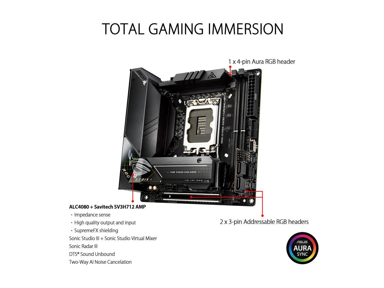 ASUS ROG Strix Z690-I Gaming WiFi 6E LGA 1700 (Intel® 12th&13th Gen) mini-ITX gaming motherboard (PCIe 5.0,DDR5,10 layer PCB,10+1 power stages,Thunderbolt 4 Onboard,Intel® 2.5 Gb LAN,USB 3.2 Gen 2x2 front panel Type-C) 4