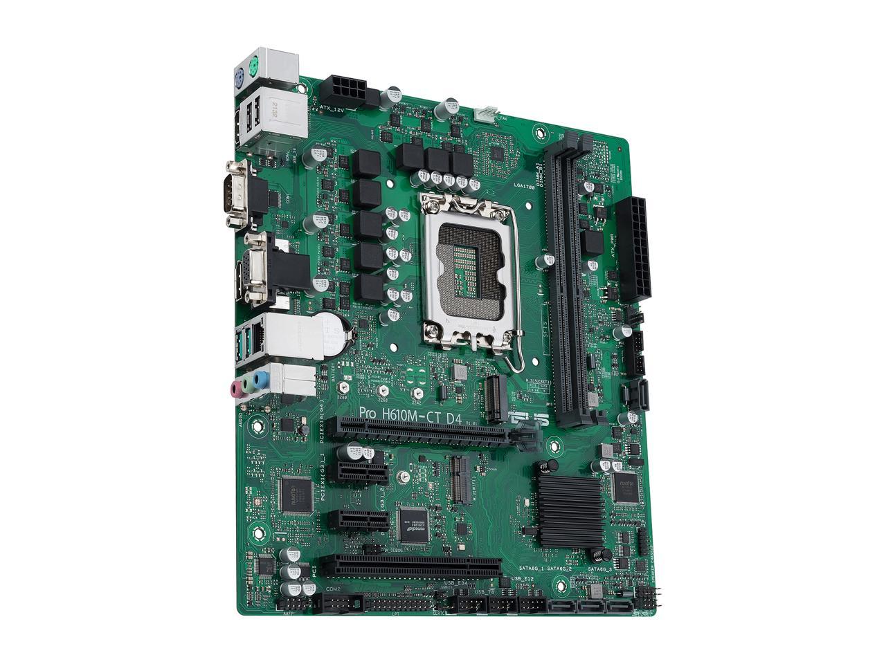 ASUS Pro H610M-CT D4-CSM LGA 1700 (Intel 12th & 13th Gen & Intel vPro) TCO-optimized Commercial Motherboard (PCIe 4.0, DDR4 3200, DP, HDMI, D-Sub, USB 3.2 Gen 2, M.2, M.2 key E slot, TPM IC onboard) 4