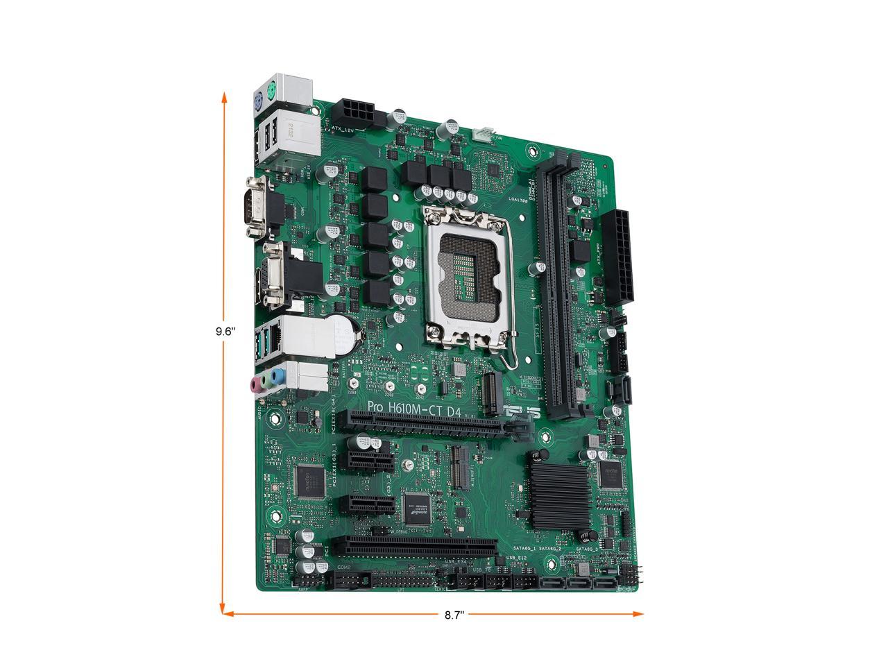 ASUS Pro H610M-CT D4-CSM LGA 1700 (Intel 12th & 13th Gen & Intel vPro) TCO-optimized Commercial Motherboard (PCIe 4.0, DDR4 3200, DP, HDMI, D-Sub, USB 3.2 Gen 2, M.2, M.2 key E slot, TPM IC onboard) 5