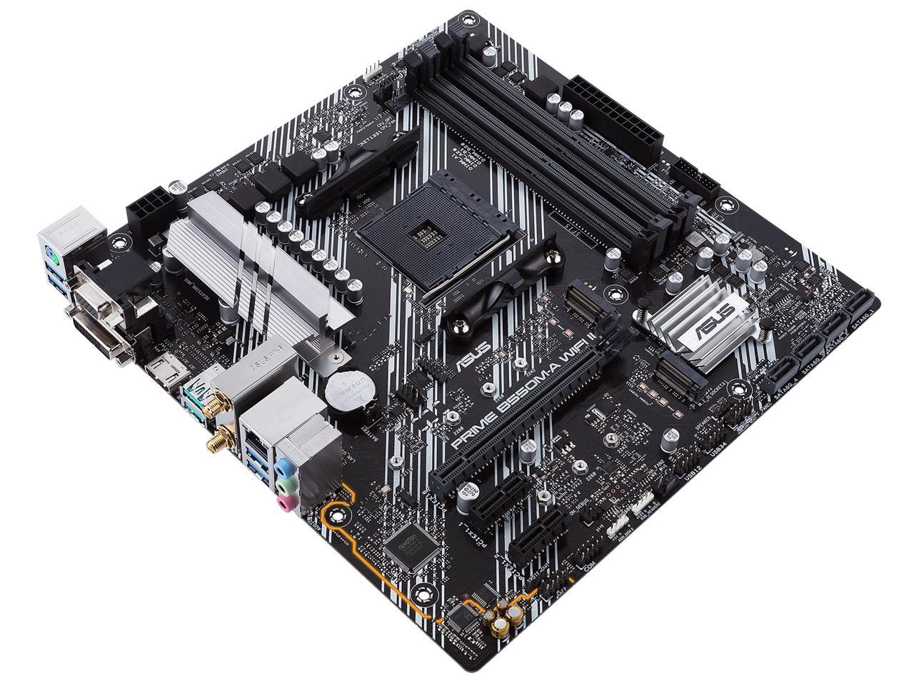 ASUS Prime B550M-A WiFi II AMD AM4 (3rd Gen Ryzen) Micro ATX Motherboard (PCIe 4.0, WiFi 6, ECC Memory, 1Gb LAN, HDMI 2.1/D-Sub, 4K@60HZ, Addressable Gen 2 RGB Header and Aura Sync) 5