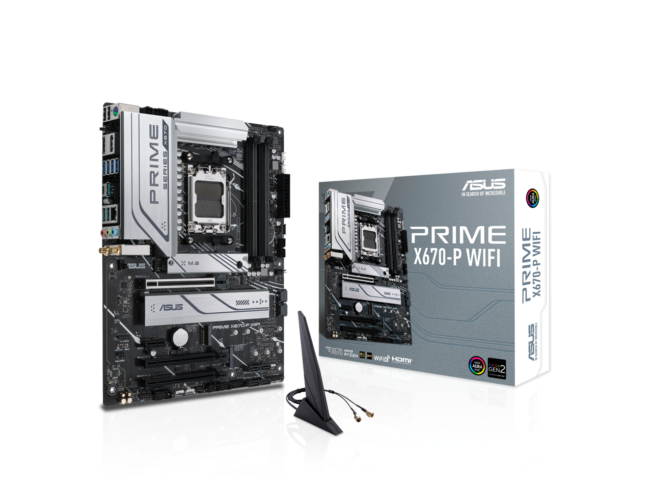 ASUS Prime X670-P WiFi Socket AM5 (LGA 1718) Ryzen 7000 ATX Motherboard (DDR5, Three M.2 Slots, USB 3.2 Gen 2x2 Type-C, USB4 Support, WiFi 6 and 2.5Gb Ethernet) 1