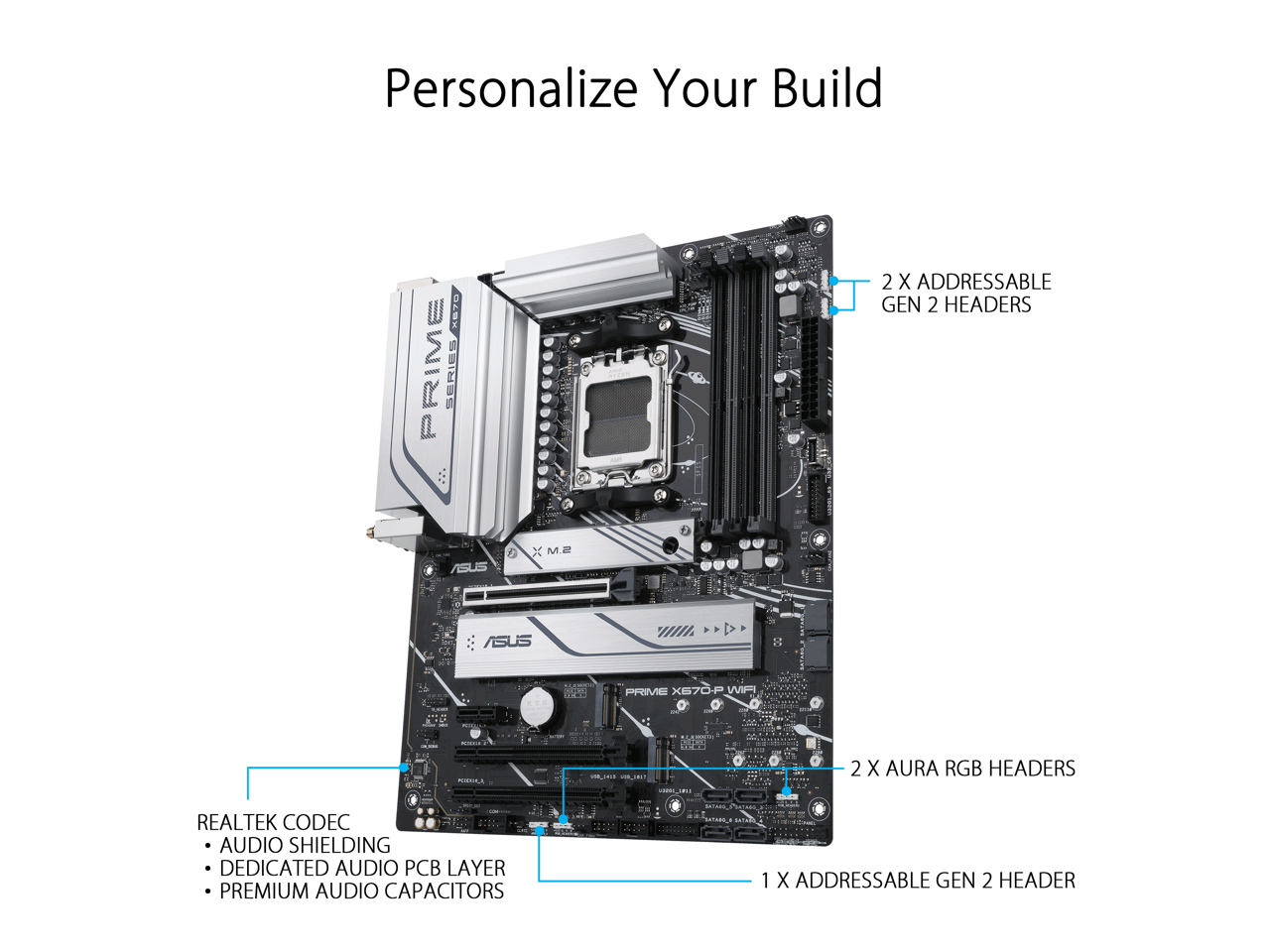 ASUS Prime X670-P WiFi Socket AM5 (LGA 1718) Ryzen 7000 ATX Motherboard (DDR5, Three M.2 Slots, USB 3.2 Gen 2x2 Type-C, USB4 Support, WiFi 6 and 2.5Gb Ethernet) 5