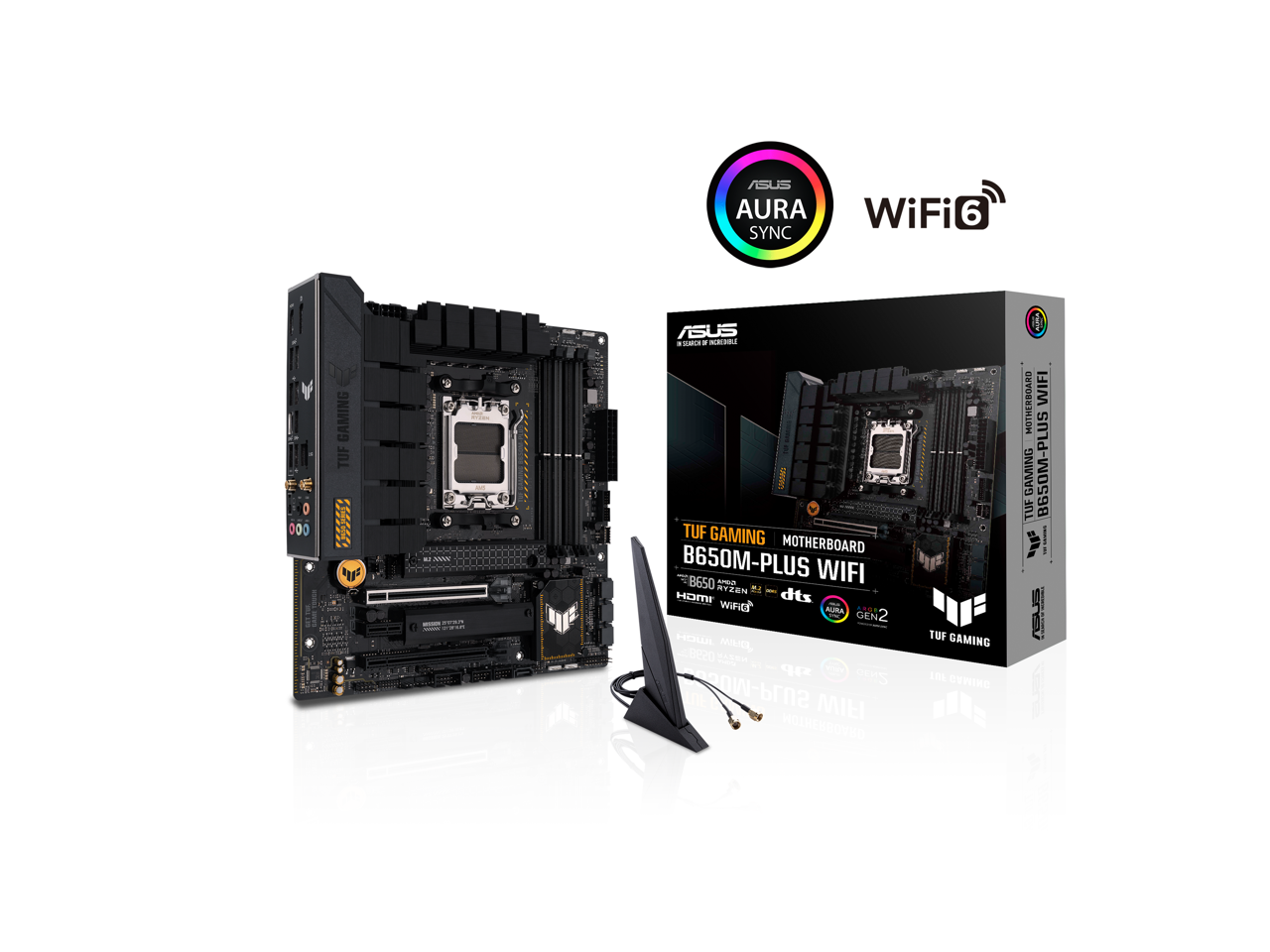 ASUS TUF GAMING B650M-PLUS WIFI Socket AM5 (LGA 1718) Ryzen 7000 mATX gaming motherboard(14 power stages, PCIe 5.0 M.2 support, DDR5 memory, 2.5 Gb Ethernet, WiFi 6, USB4  support and Aura Sync) 1