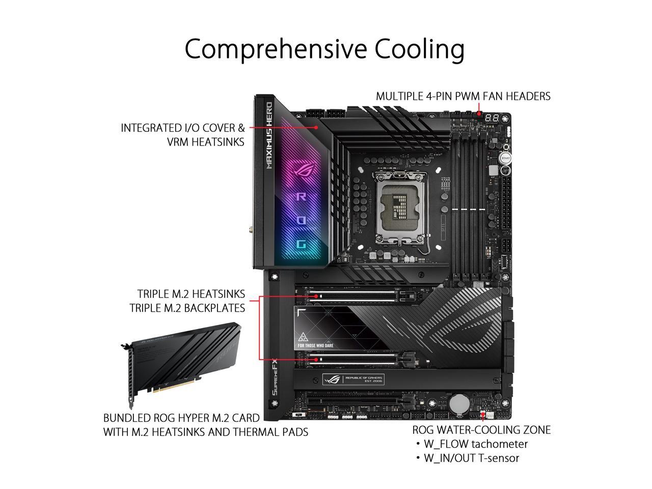 ASUS ROG Maximus Z790 Hero (WiFi 6E) LGA 1700(Intel 14th & 13th&12th Gen) ATX gaming motherboard(PCIe 5.0,DDR5,20+1power stages,2.5Gb LAN, Bluetooth V5.2,2x Thunderbolt 4 ports,5xM.2/NVMe SSD,Thunderbolt 4 USB Type-C, 2