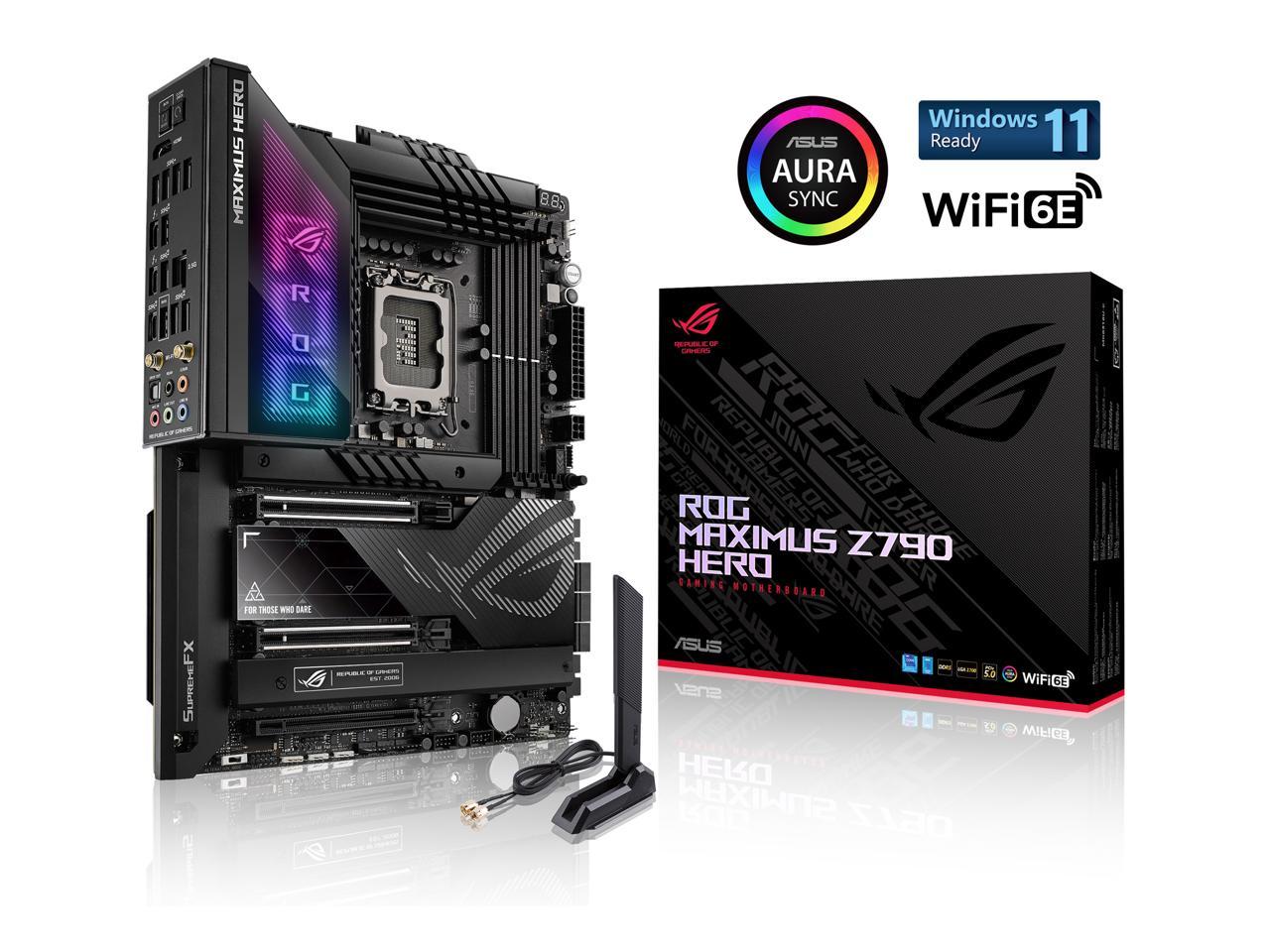 ASUS ROG Maximus Z790 Hero (WiFi 6E) LGA 1700(Intel 14th & 13th&12th Gen) ATX gaming motherboard(PCIe 5.0,DDR5,20+1power stages,2.5Gb LAN, Bluetooth V5.2,2x Thunderbolt 4 ports,5xM.2/NVMe SSD,Thunderbolt 4 USB Type-C, 1