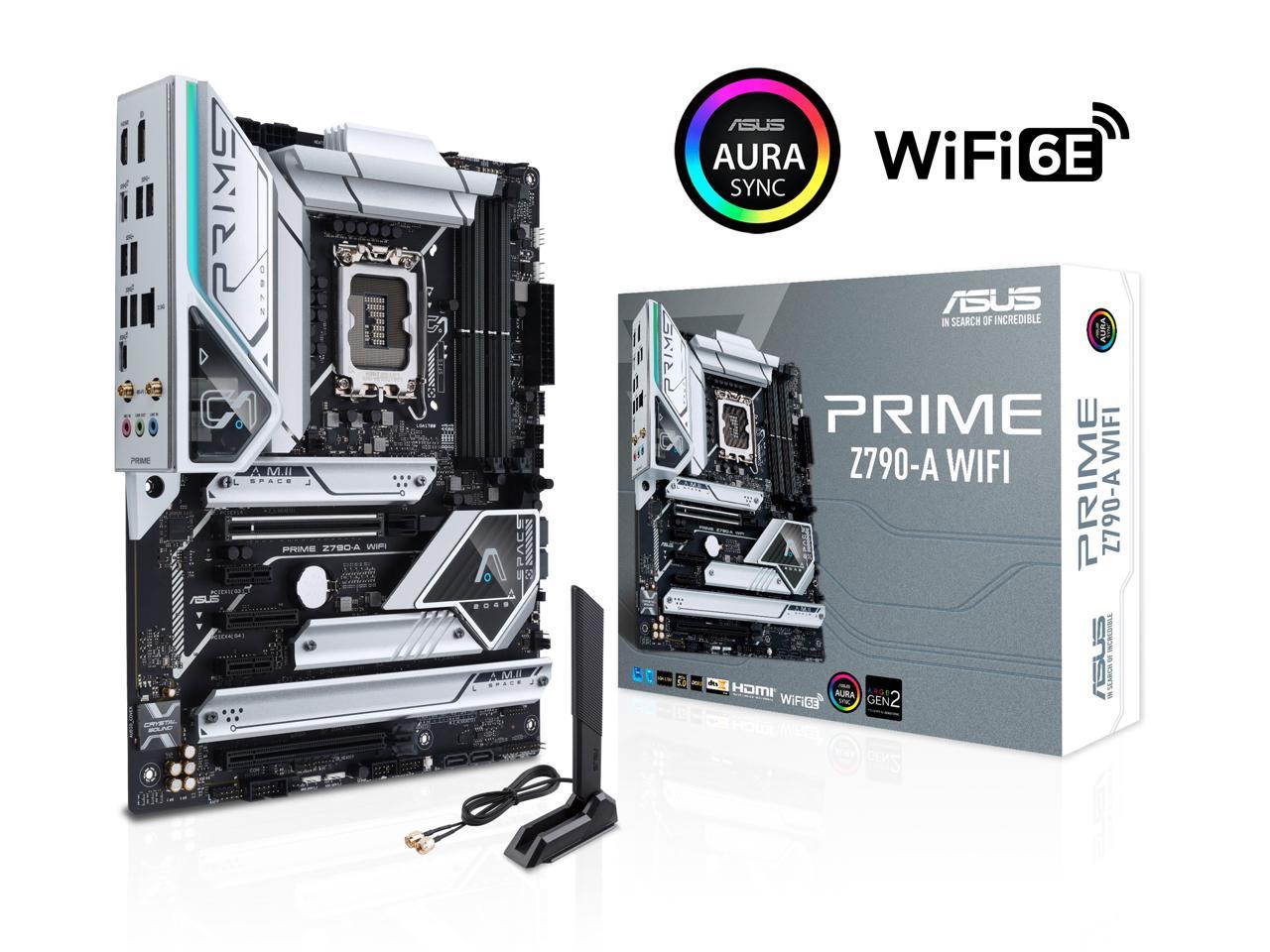 ASUS Prime Z790-A WiFi 6E LGA 1700(Intel®14th &13th&12th Gen) ATX motherboard (16+1 DrMOS,PCIe 5.0,DDR5,4x M.2 slots,Intel® 2.5 Gb LAN,USB 3.2 Gen 2 front panel Type-C,Thunderbolt™ 4(USB4),DP,Aura Sync RGB lighting) 1