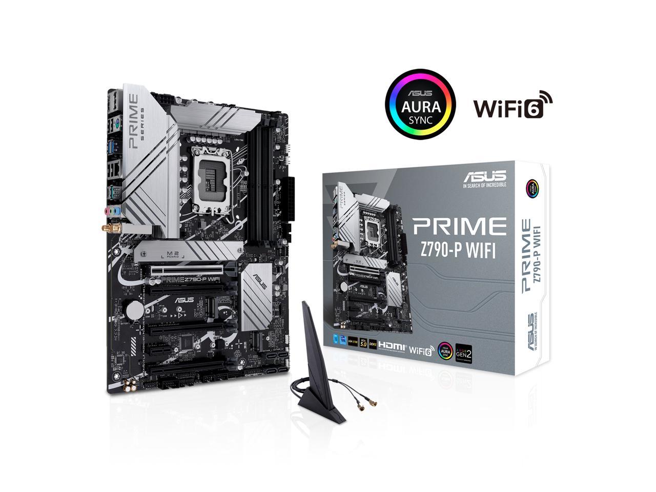 ASUS Prime Z790-P WiFi LGA 1700(Intel 14th & 13th &12th Gen) ATX motherboard (PCIe 5.0,DDR5,14+1 Power Stages,3x M.2,WiFi 6,Bluetooth v5.2,2.5Gb LAN,front panel USB 3.2 Gen 2 Type-C,Thunderbolt™ 4(USB4) support, Arua Sync) 1