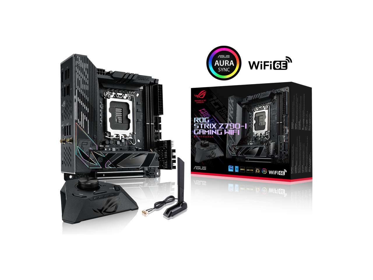 ASUS ROG Strix Z790-I Gaming WiFi 6E LGA 1700 (Intel 14th & 13th & 12th Gen) mini-ITX gaming motherboard (PCIe 5.0,DDR5,10+1 power stages,Thunderbolt 4,2.5 Gb LAN,USB 3.2 Gen 2x2 front panel Type-C, 2x M.2/NVMe SSD) 1