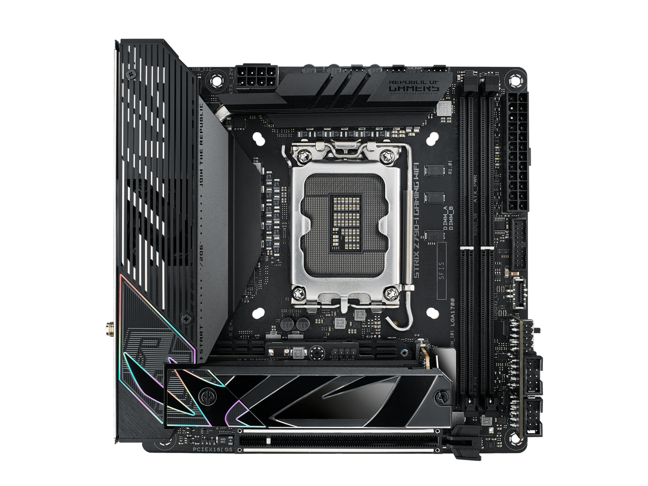 ASUS ROG Strix Z790-I Gaming WiFi 6E LGA 1700 (Intel 14th & 13th & 12th Gen) mini-ITX gaming motherboard (PCIe 5.0,DDR5,10+1 power stages,Thunderbolt 4,2.5 Gb LAN,USB 3.2 Gen 2x2 front panel Type-C, 2x M.2/NVMe SSD) 2