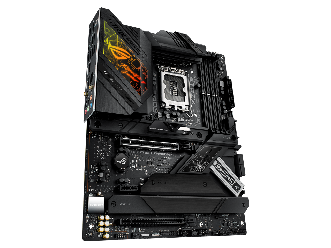 ASUS ROG STRIX Z790-H Gaming (WiFi 6E) LGA 1700(Intel14th &13th&12th Gen) ATX gaming motherboard(DDR5 up to 7800 MT/s, PCIe 5.0 x16 SafeSlot with Q-Release, 4xPCIe 4.0 M.2 slots,USB 3.2 Gen 2x2 Type-C, front-panel connector, AI Motherboard) 2