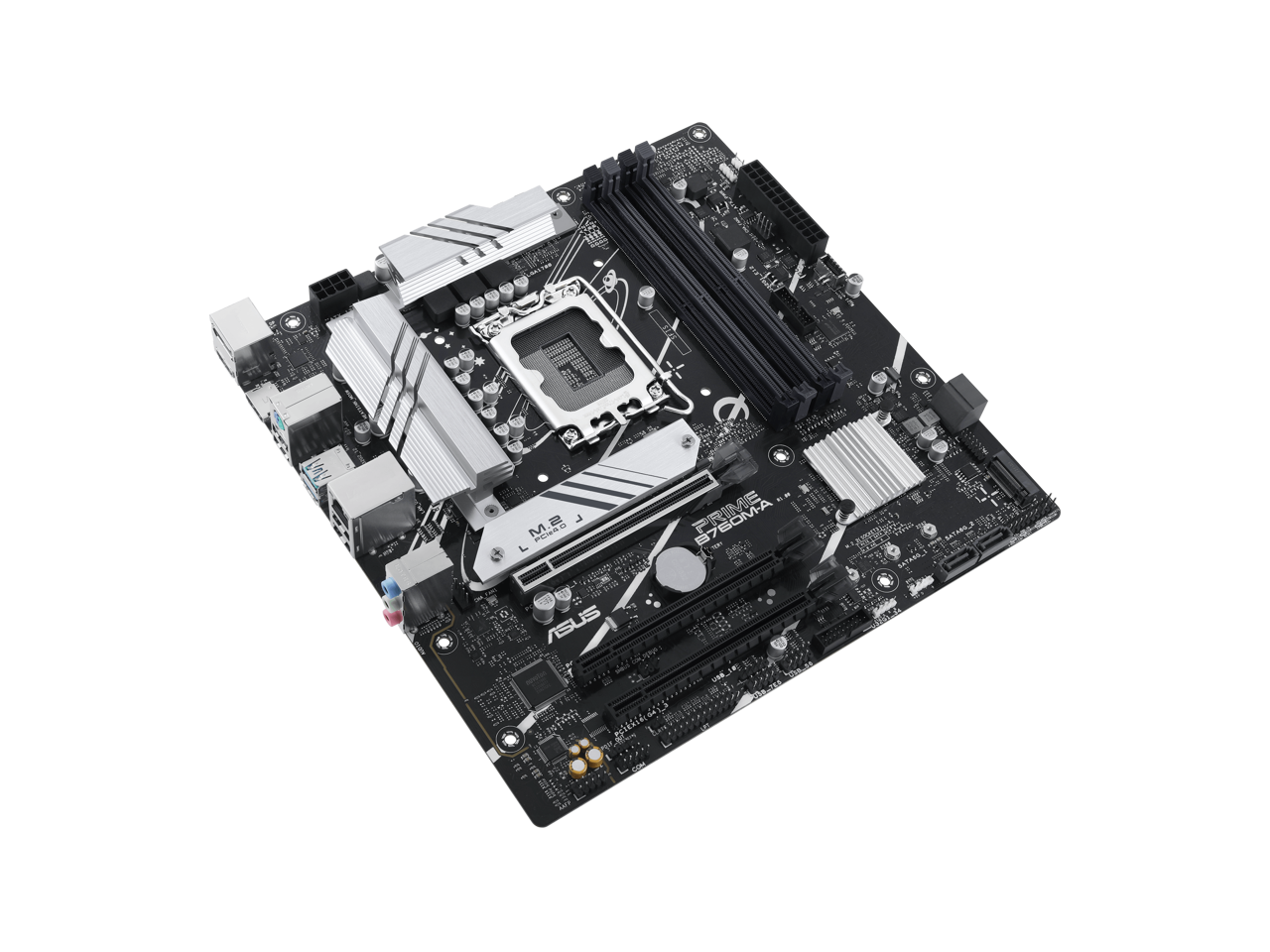 ASUS PRIME B760M-A Intel B760 (LGA 1700)(13th and 12th Gen) mATX motherboard, PCIe 4.0,DDR5, two M.2 slots, Realtek 2.5Gb Ethernet, DisplayPort, Dual HDMI®, SATA 6 Gbps, rear USB 3.2 Gen 2, front USB 3.2 Gen 1 Type-C, Aura Sync 5