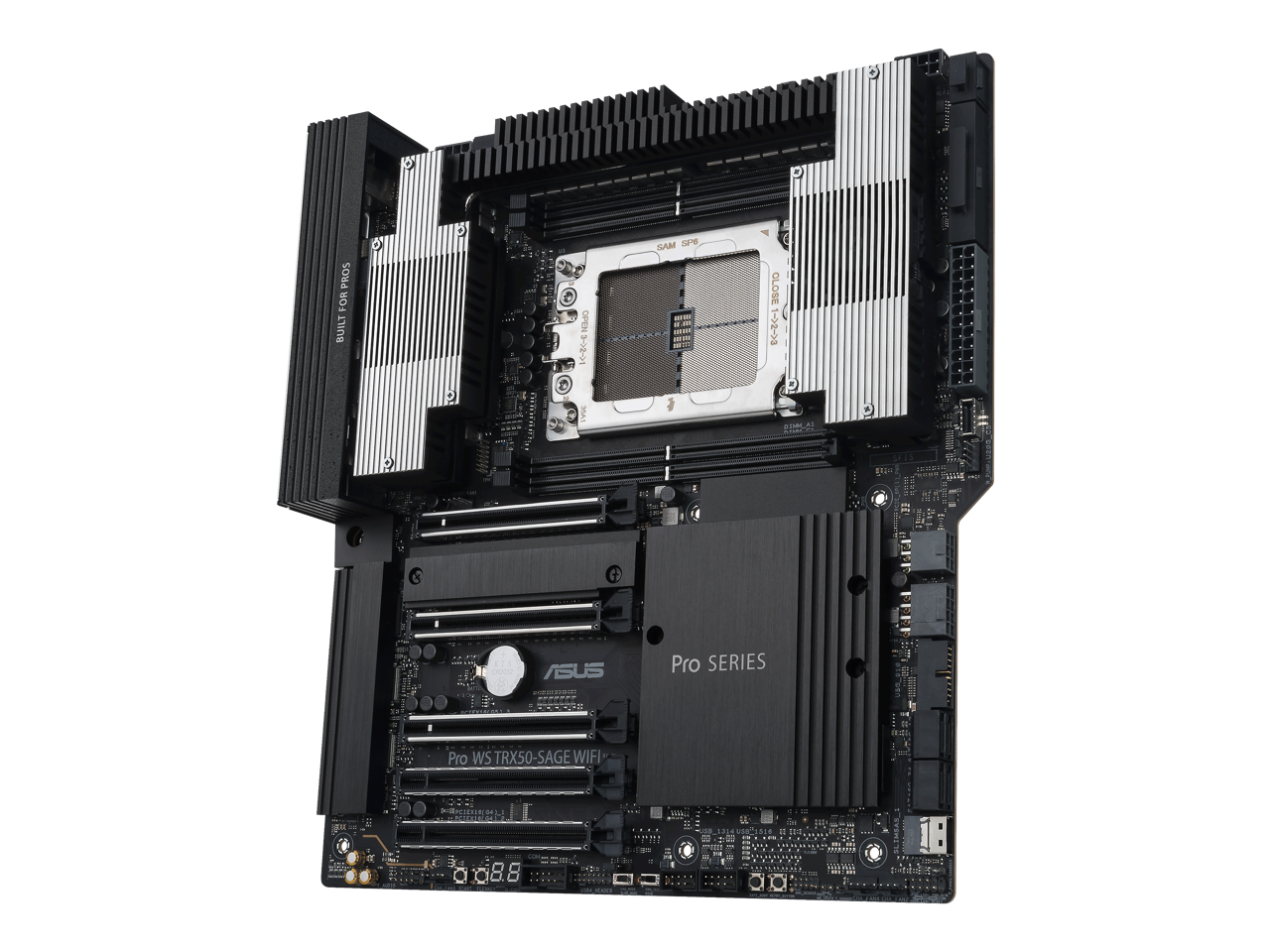 ASUS Pro WS TRX50-SAGE WIFI CEB Workstation motherboard, AMD Ryzen™ Threadripper™ PRO 7000 WX-Series Processors,ECC R-DIMM DDR5, 36 power-stage, WiFi 7,PCIe 5.0 x 16, PCIe 5.0 M.2, 10 Gb and 2.5 Gb LAN, multi-GPU support. 5