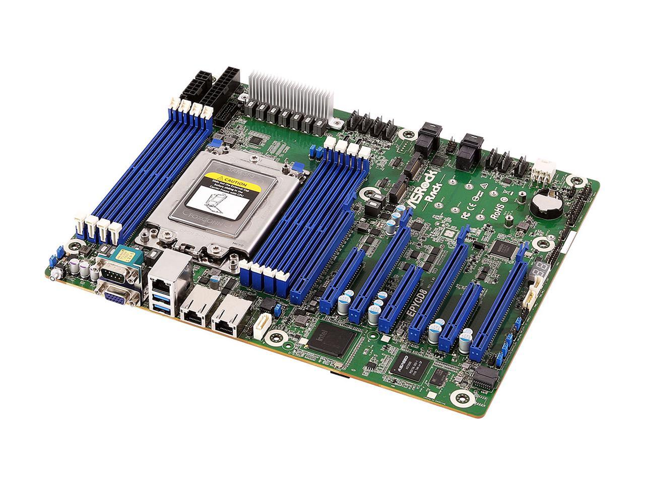 AsRock Rack EPYCD8 ATX Server Motherboard AMD EPYC 7002/7001 (Naples/Rome) Series SP3 LGA4094 2