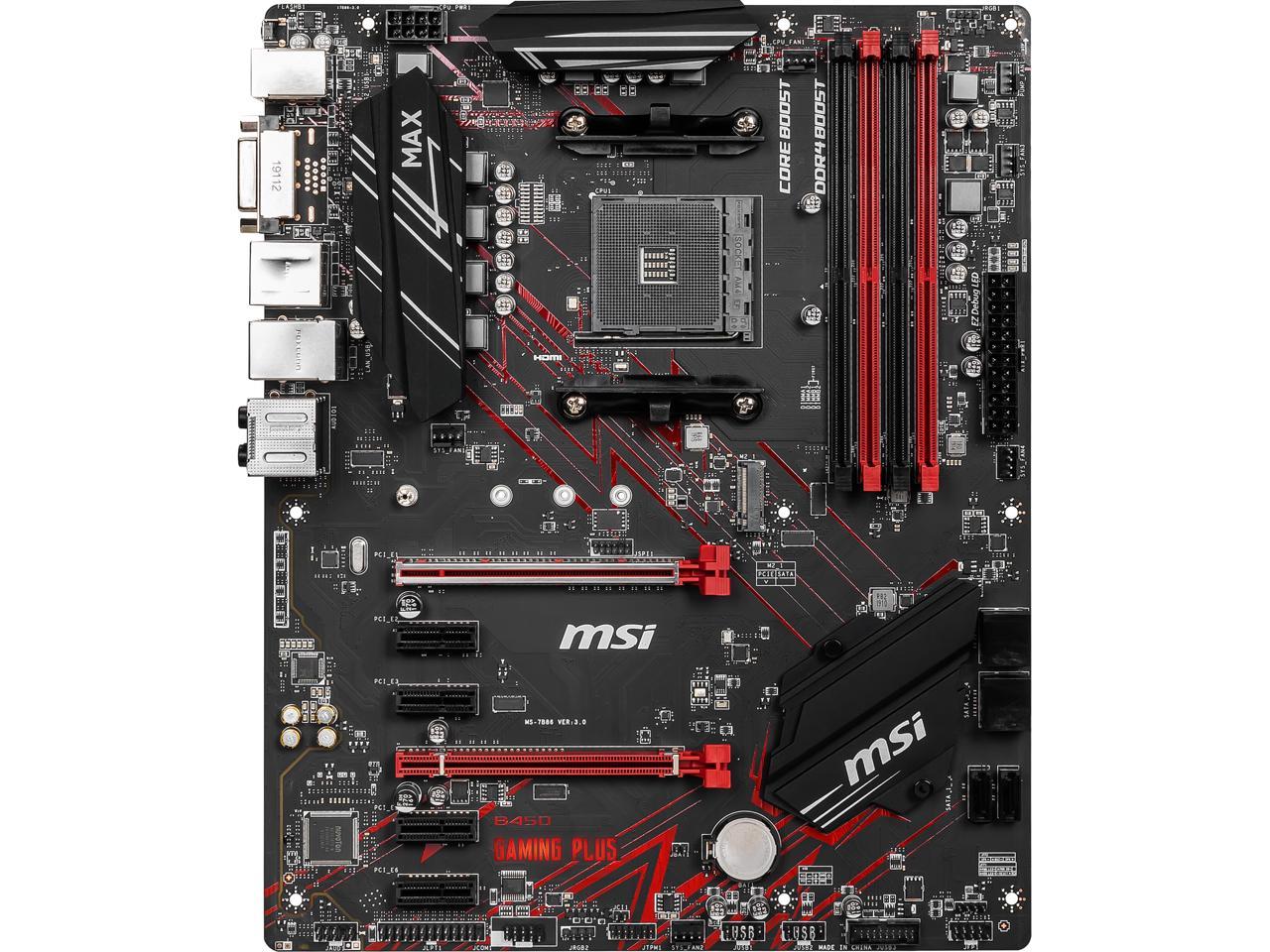 MSI B450 GAMING PLUS MAX AM4 AMD B450 SATA 6Gb/s ATX AMD Motherboard 1