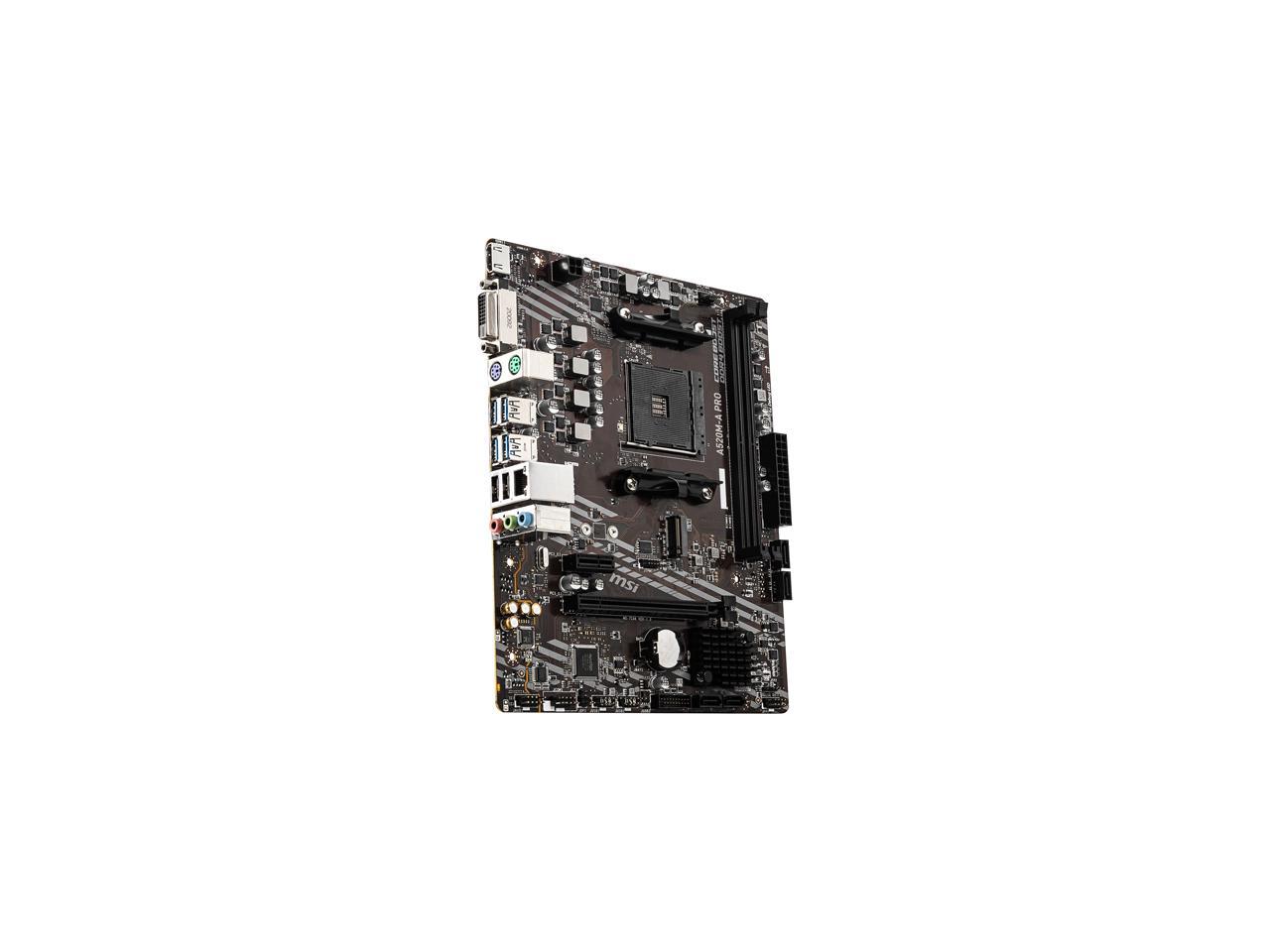 MSI A520M-A PRO AM4 AMD A520 SATA 6Gb/s USB 3.0 Micro ATX AMD Motherboard 1