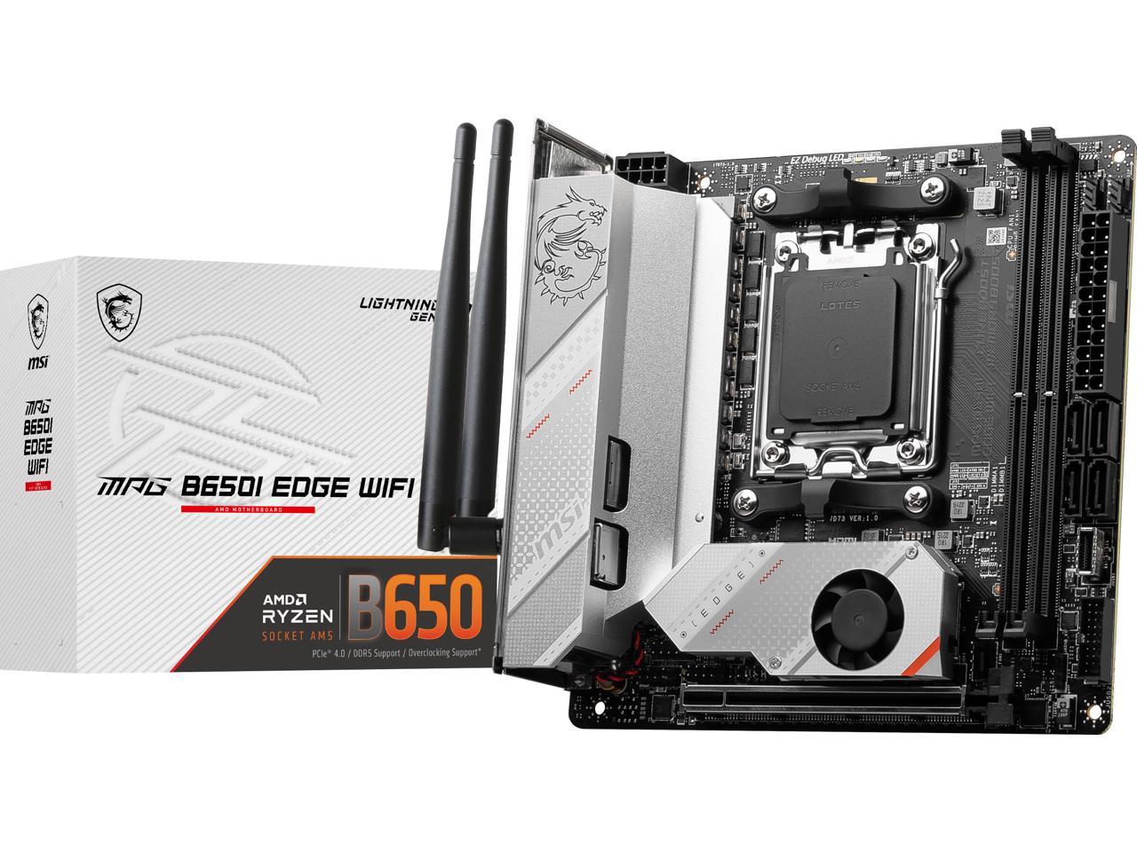 MSI MPG B650I EDGE WIFI AM5 AMD B650 SATA 6Gb/s DDR5 Ryzen 7000 Mini ITX Motherboard 1