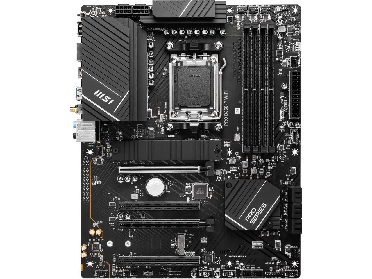 MSI PRO B650-P WIFI AM5 AMD B650 SATA 6Gb/s DDR5 Ryzen 7000 ATX Motherboard 2