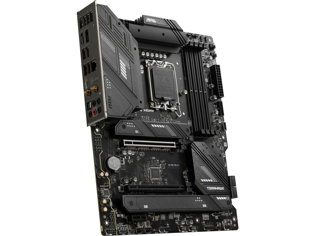 MSI MAG B760 TOMAHAWK WIFI LGA 1700 (Intel12th&13th Gen) SATA 6Gb/s ATX Motherboard (PCIe 5.0, DDR5,3xM.2 Slots,,WiFi 6,Intel 2.5Gb LAN) 3