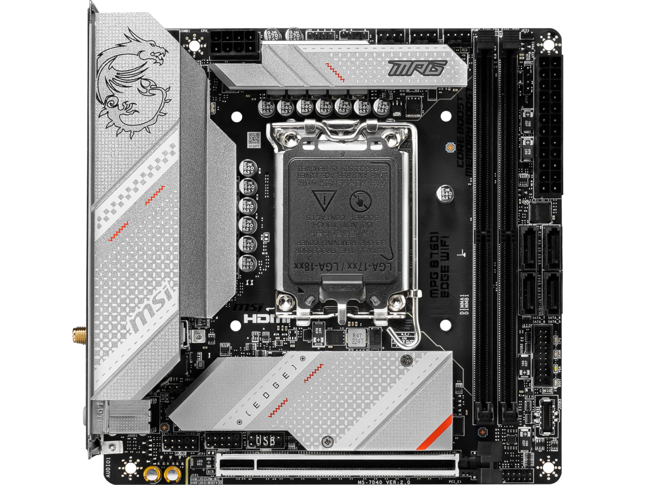 MSI MPG B760I EDGE WIFI LGA 1700 DDR5 Mini ITX Motherboard SATA 6Gb/s,  2.5Gbps LAN,Wi-Fi 6E 3