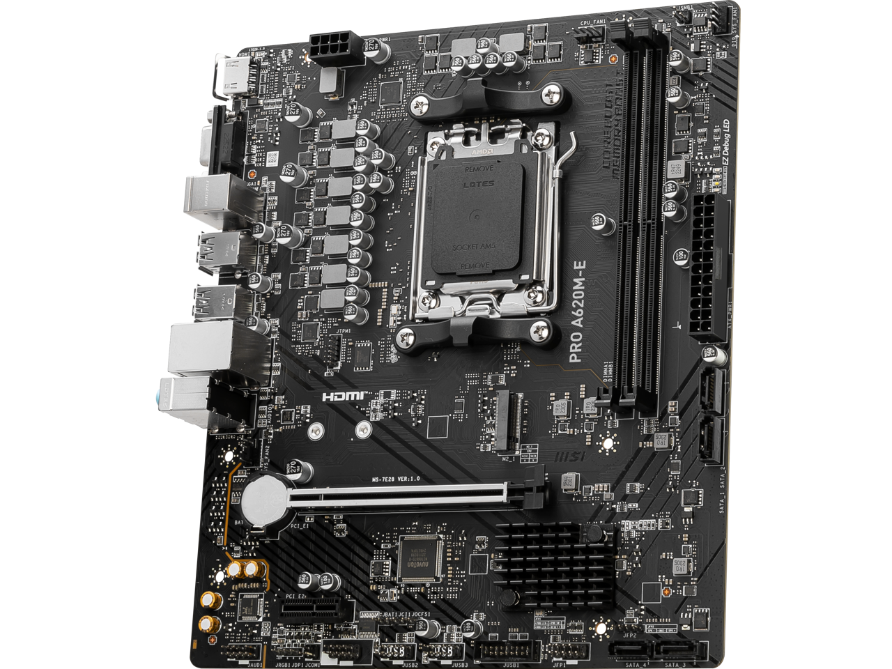 MSI PRO PRO A620M-E AM5 AMD A620 SATA 6Gb/s DDR5 mATX Motherboards AMD Ryzen™ 7000 Series Desktop Processors 5