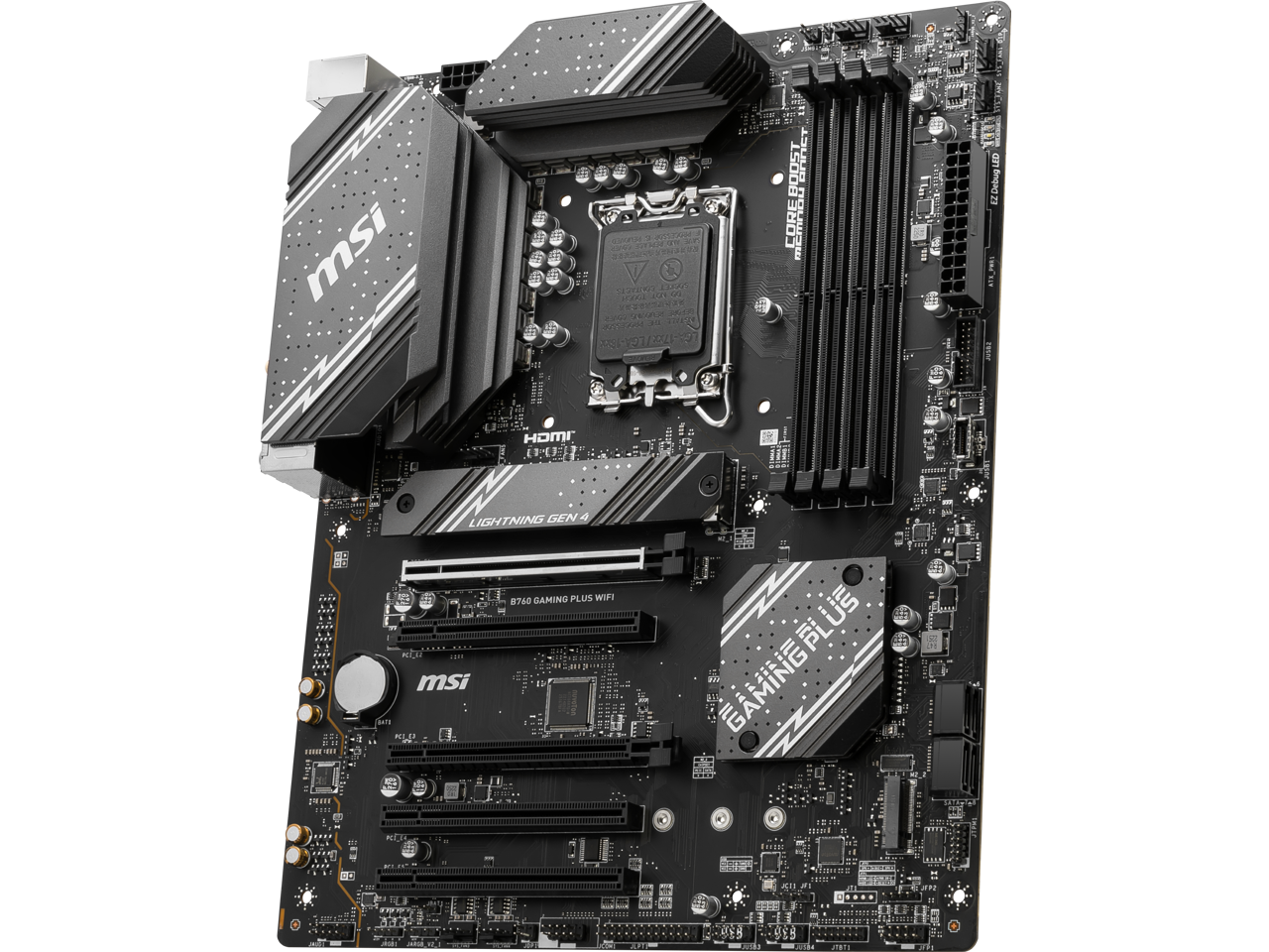 MSI B760 GAMING PLUS WIFI LGA 1700 (280) DDR5 ATX Motherboards - Intel,  SATA 6Gbps, Wi-Fi 6E, Bluetooth 5.3,  7.1 HD Audio, PCIe 4.0 x16, 2.5G LAN 5