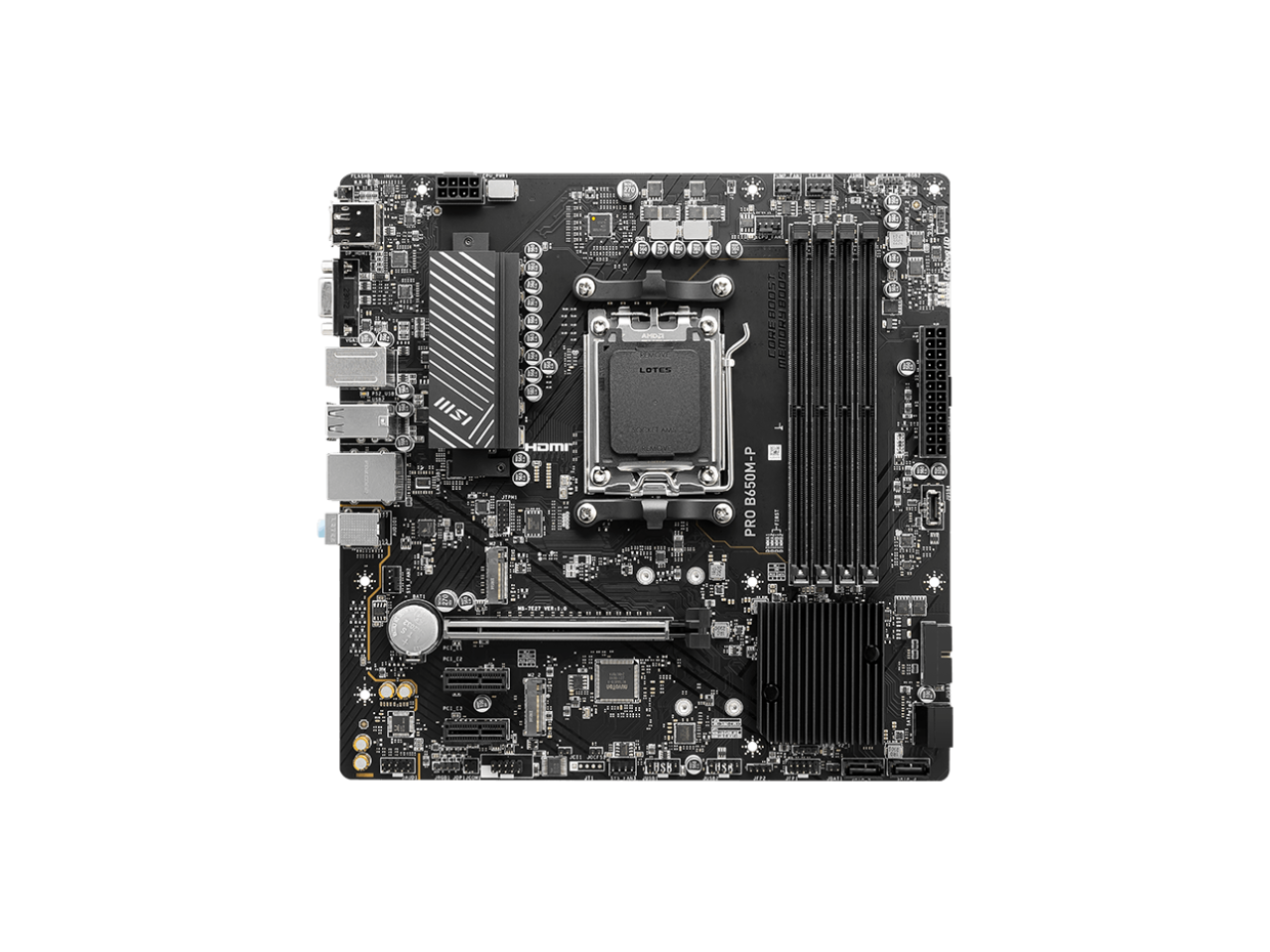 MSI PRO B650M-P AM5 Ryzen 7000 DDR5 SATA 6G 2x M.2 2.5G LAN 7.1 Audio mATX Motherboard 2