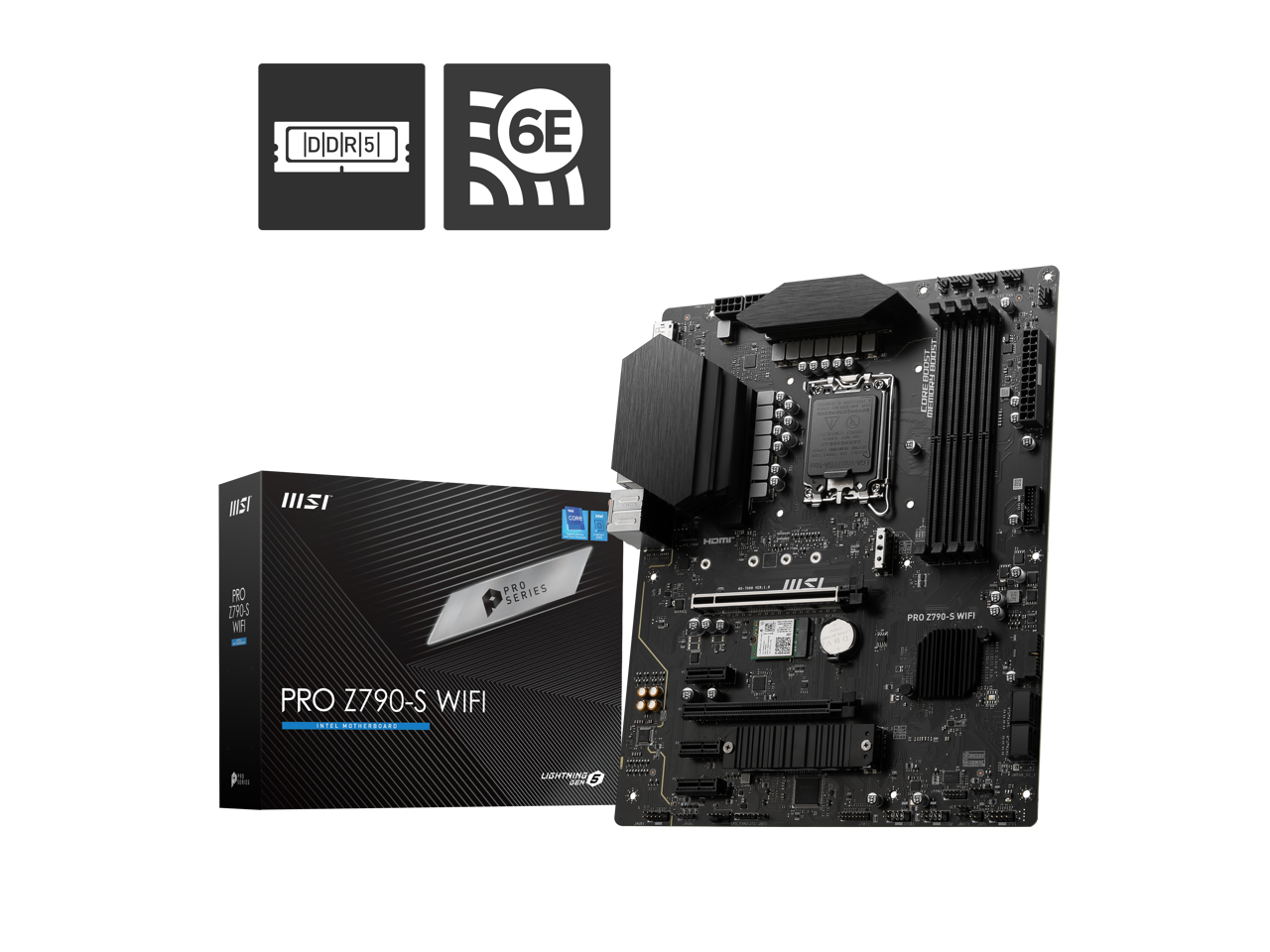 MSI PRO Z790-S WIFI LGA 1700 ATX DDR5  SATA 6Gbps 2.5G LAN with Wi-Fi 6E Motherboard 1