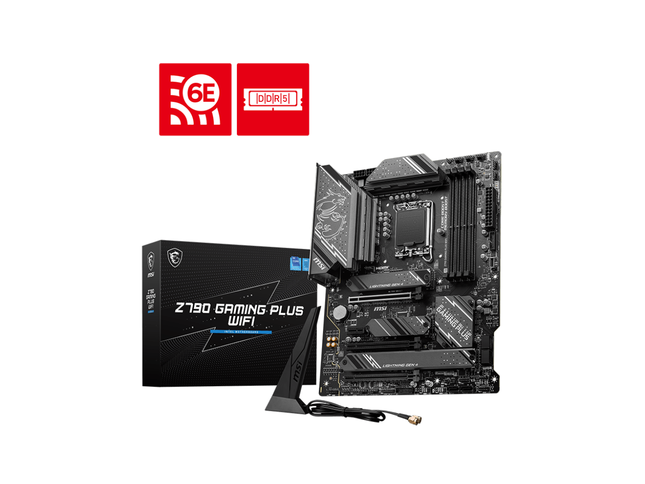 MSI Z790 GAMING PLUS WIFI LGA 1700 Intel Z790 SATA 6Gb/s ATX DDR5 PCI-E x16 slot Wi-Fi 6E 2.5Gbps LAN 4x M.2  EZ Debug LED Motherboard 1