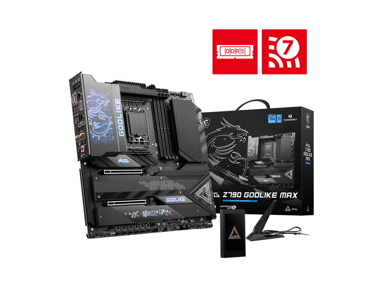 MSI MEG Z790 GODLIKE MAX WIFI LGA 1700 Intel Z790 SATA 6Gb/s Extended ATX DDR5 PCI-E x16 slot  M.2 2.5Gbps LAN Wi-Fi 7 Bluetooth Motherboard 1