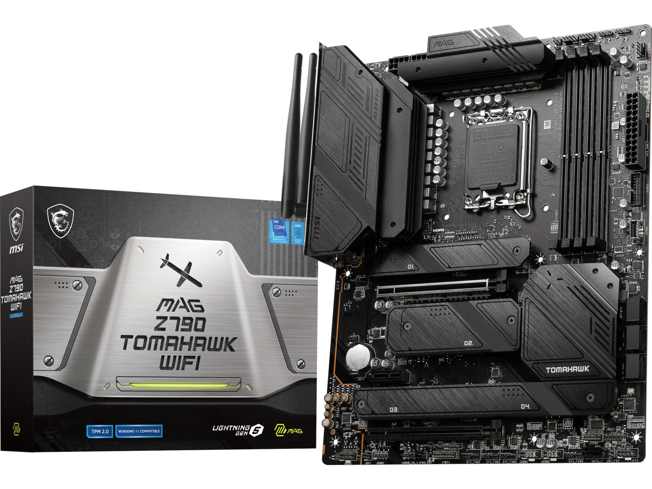 MSI MAG Z790 TOMAHAWK WIFI LGA 1700 ATX 14th/ 13th/ 12th Gen DDR5 PCI-E x16 SATA 6G slot 2.5Gbps LAN Wi-Fi 6E Motherboard 1