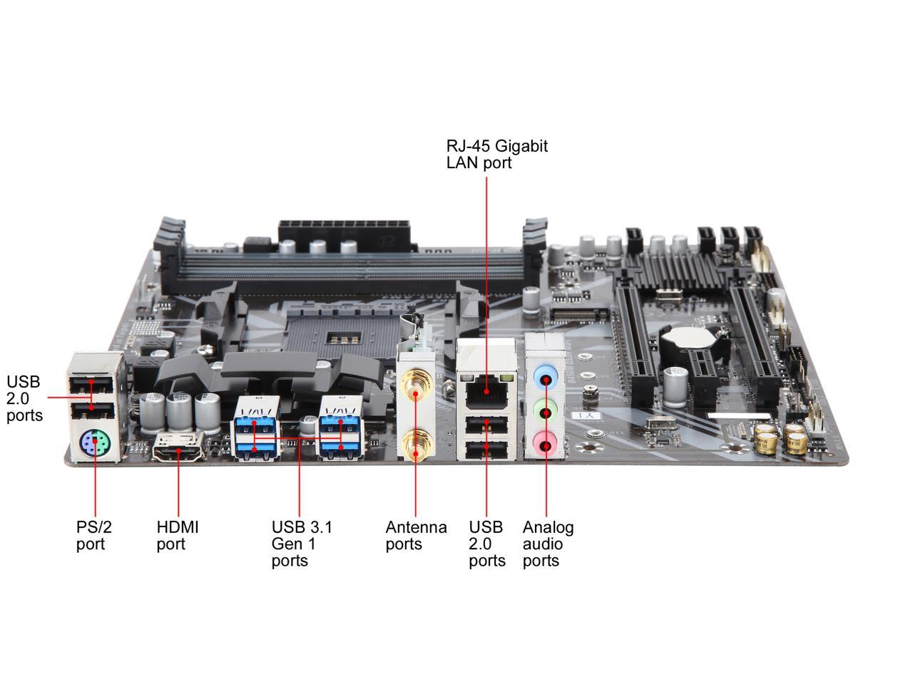 GIGABYTE B450M DS3H WIFI AM4 AMD B450 SATA 6Gb/s Micro ATX AMD Motherboard 5