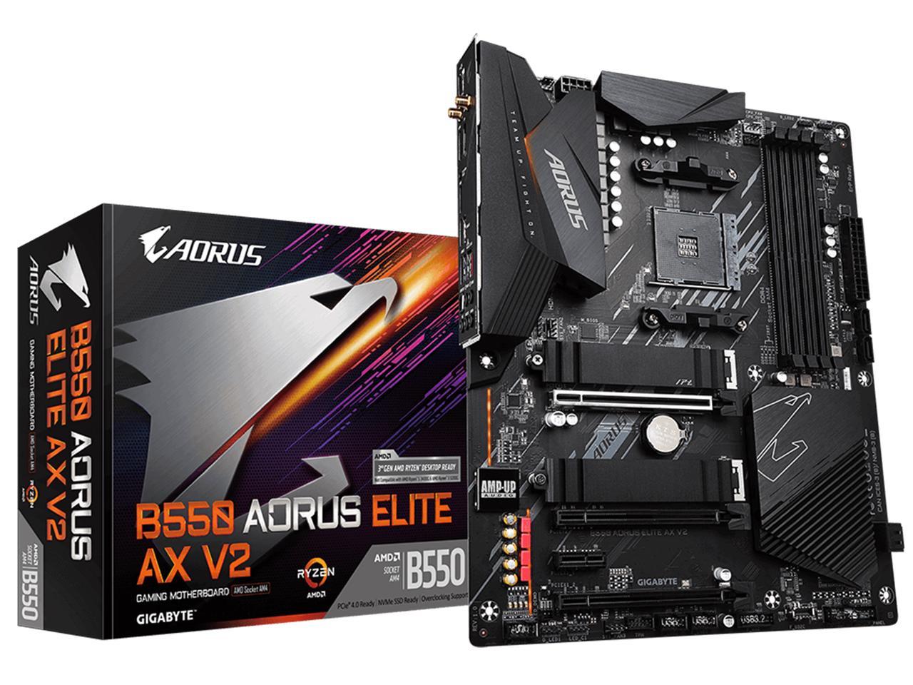 GIGABYTE B550 AORUS ELITE AX V2 AM4 AMD B550 SATA 6Gb/s USB 3.0 ATX AMD Motherboard 1