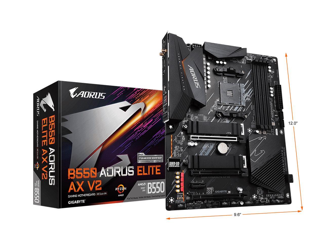 GIGABYTE B550 AORUS ELITE AX V2 AM4 AMD B550 SATA 6Gb/s USB 3.0 ATX AMD Motherboard 2